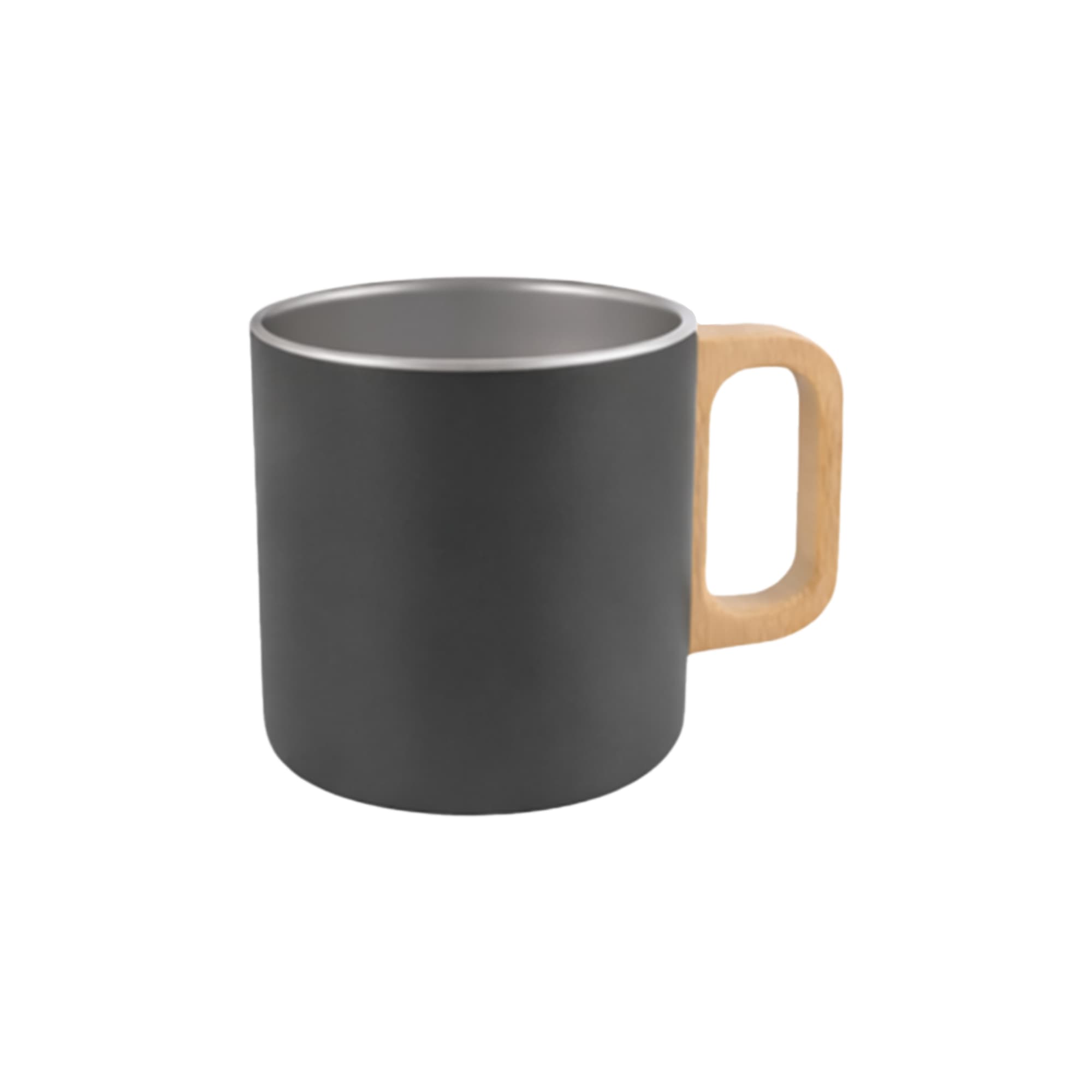 400ML Stainless Steel Insulated Mug with Wooden Handle