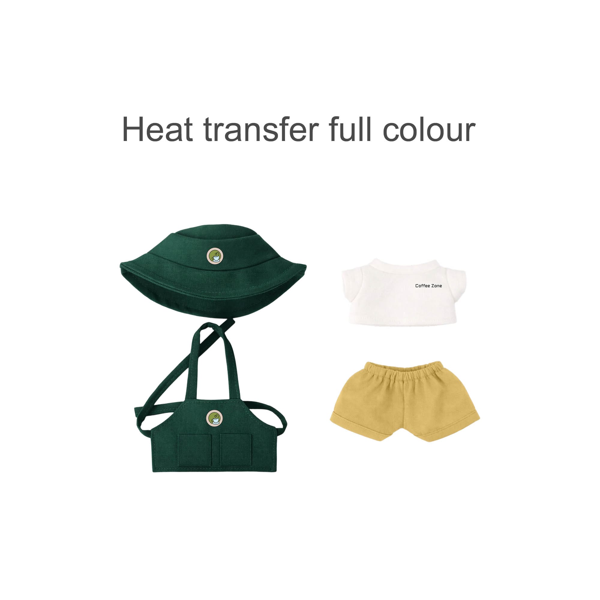 Plush Doll Cafe 4-Piece Apron Outfit (15–17cm Doll)