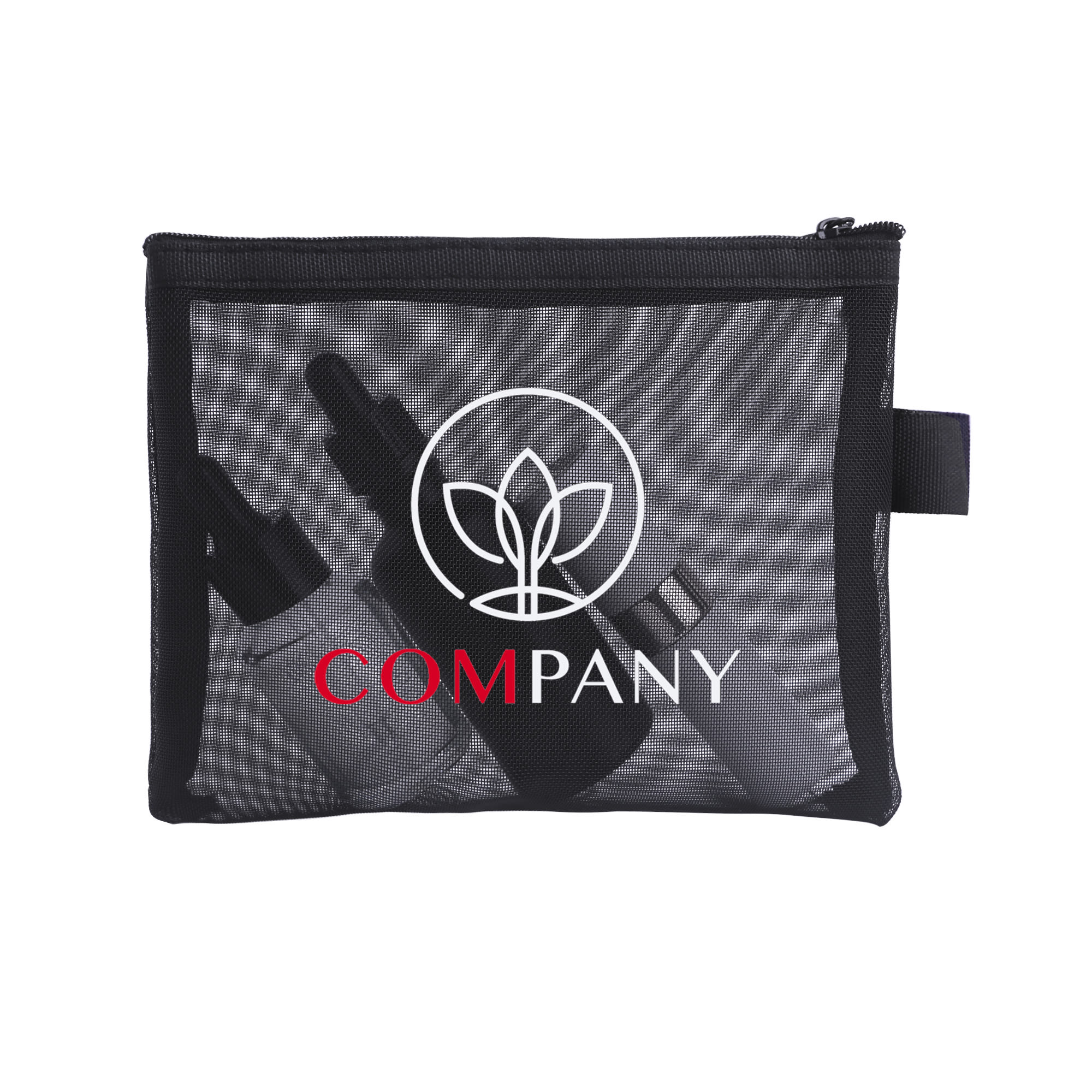 Nylon Mesh Flat Cosmetic Bag