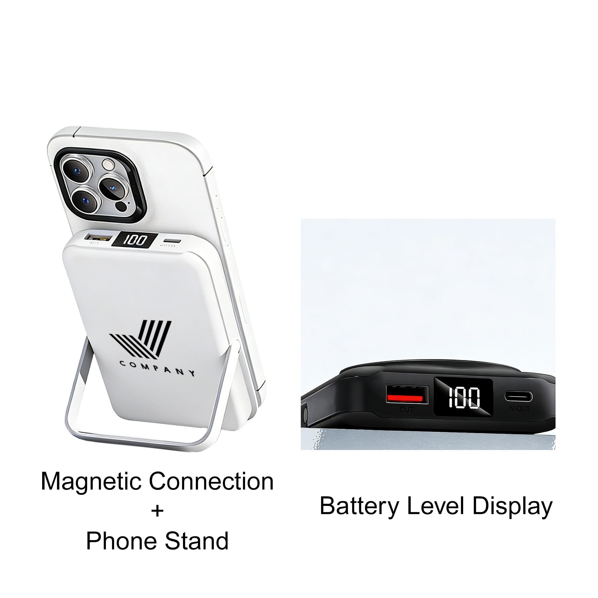 10000mAh Magnetic Wireless  Power Bank with Phone Stand