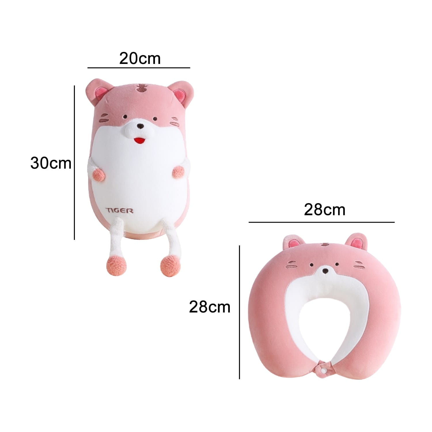 Tiger Shaped 2 In 1 Travel Pillow