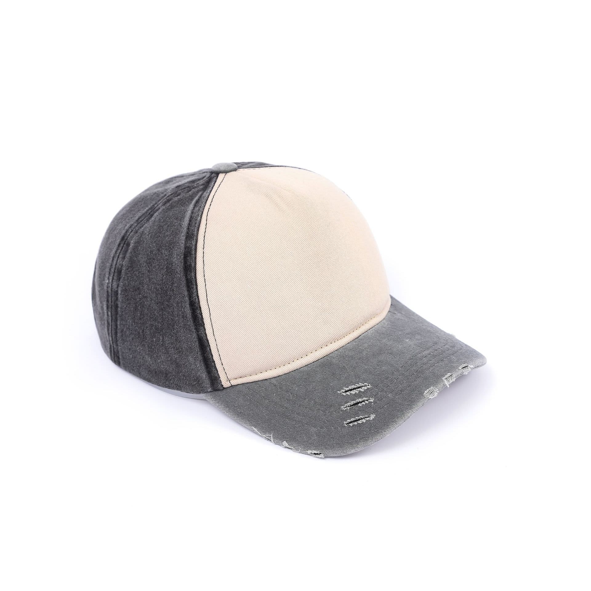 5 Panel Distressed Cotton Baseball Cap