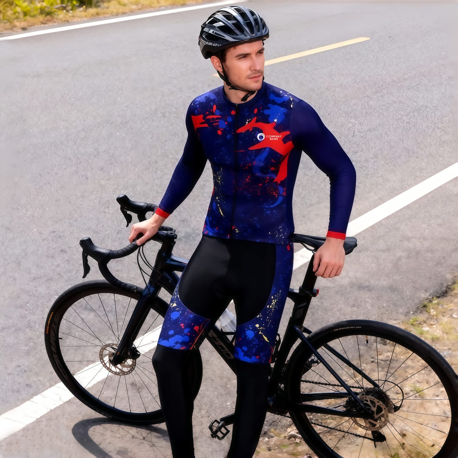 Men's Sublimated Long Sleeve Cycling Jersey