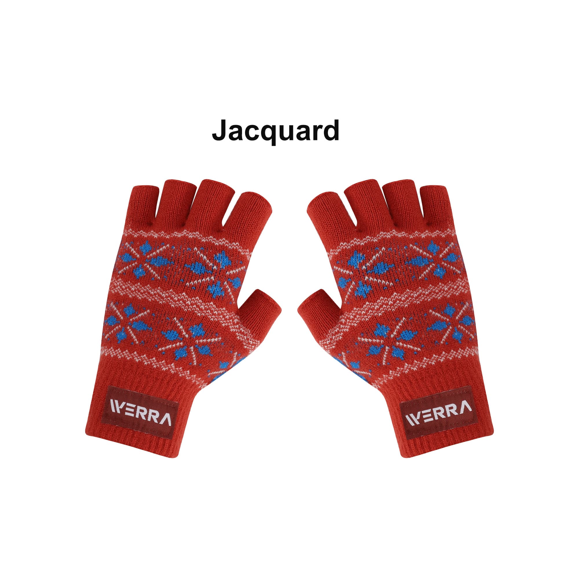 Kids Jacquard Fingerless Gloves