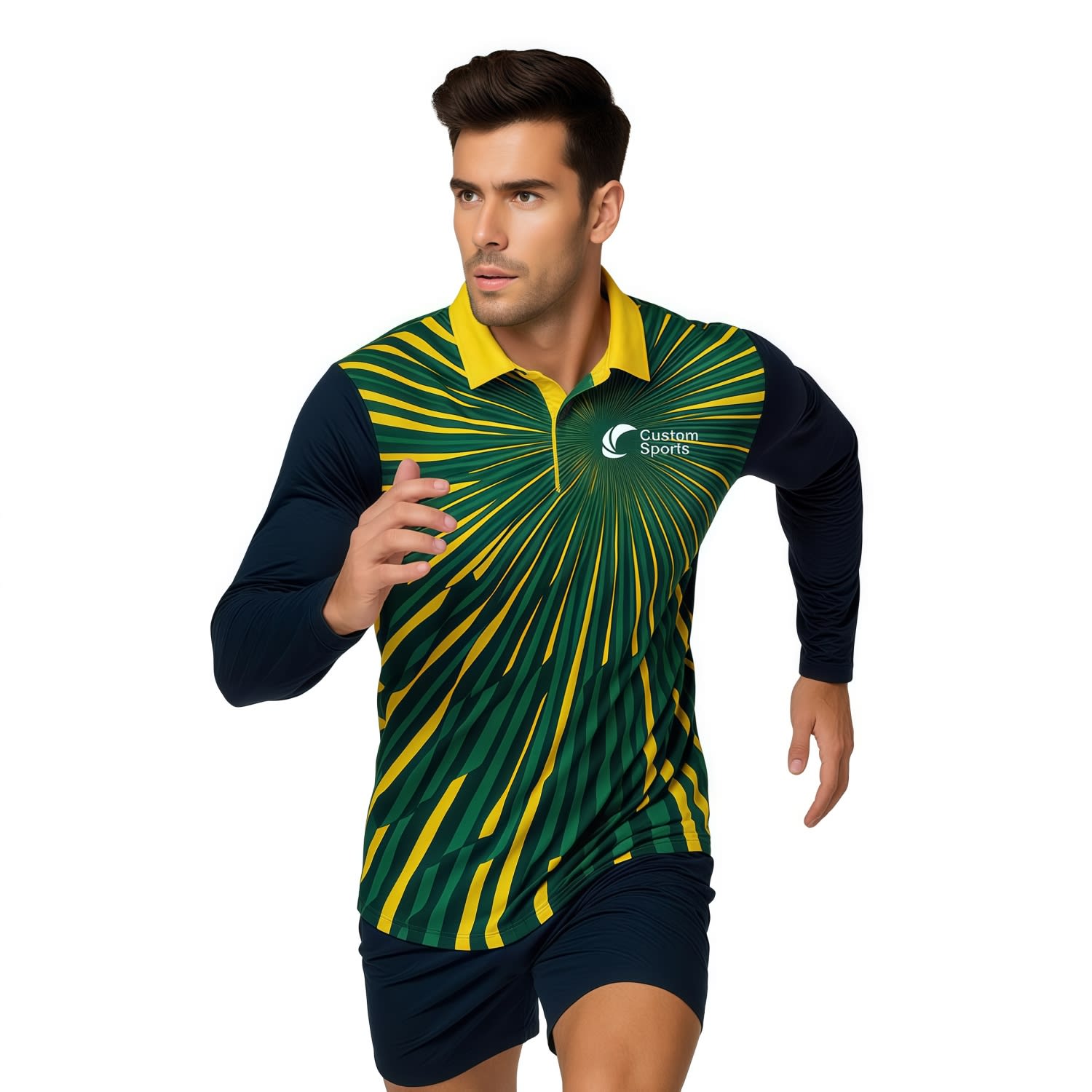 100% Poly Milk Silk Sublimated Sport Long Sleeves POLO