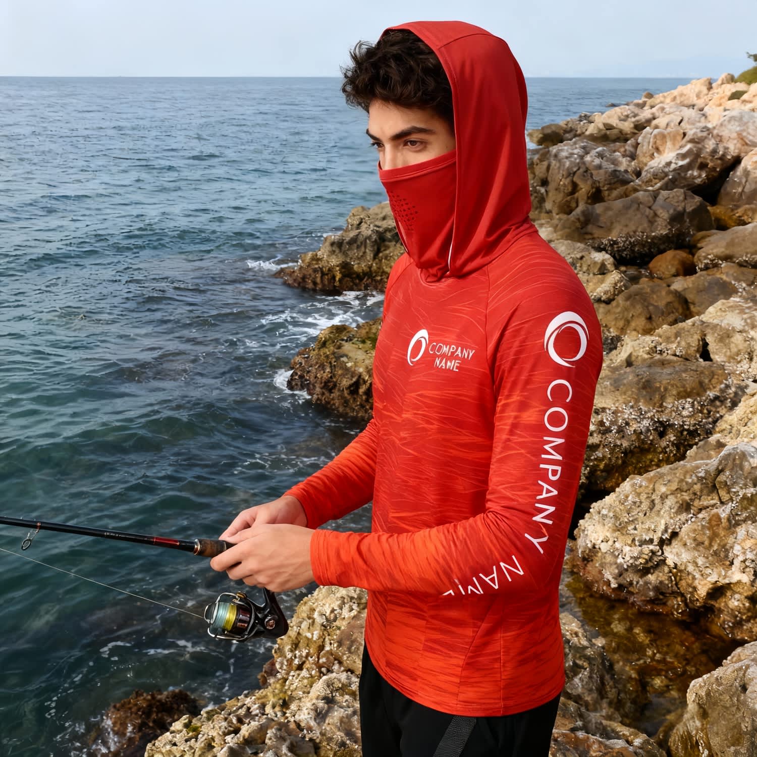 Men's Polyester Spandex Sublimated Sun Protection Hoodie