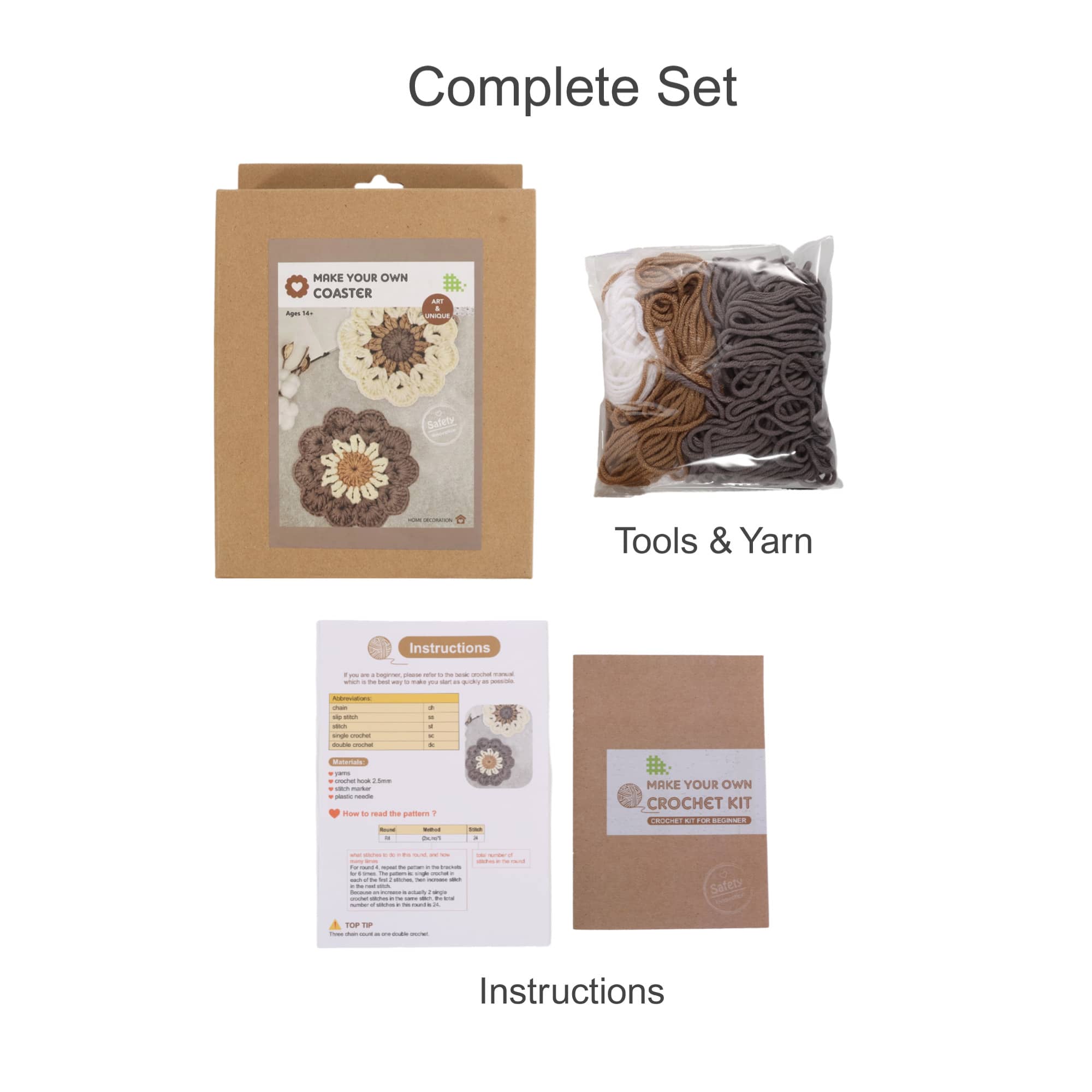 Custom Coaster Crochet Kit