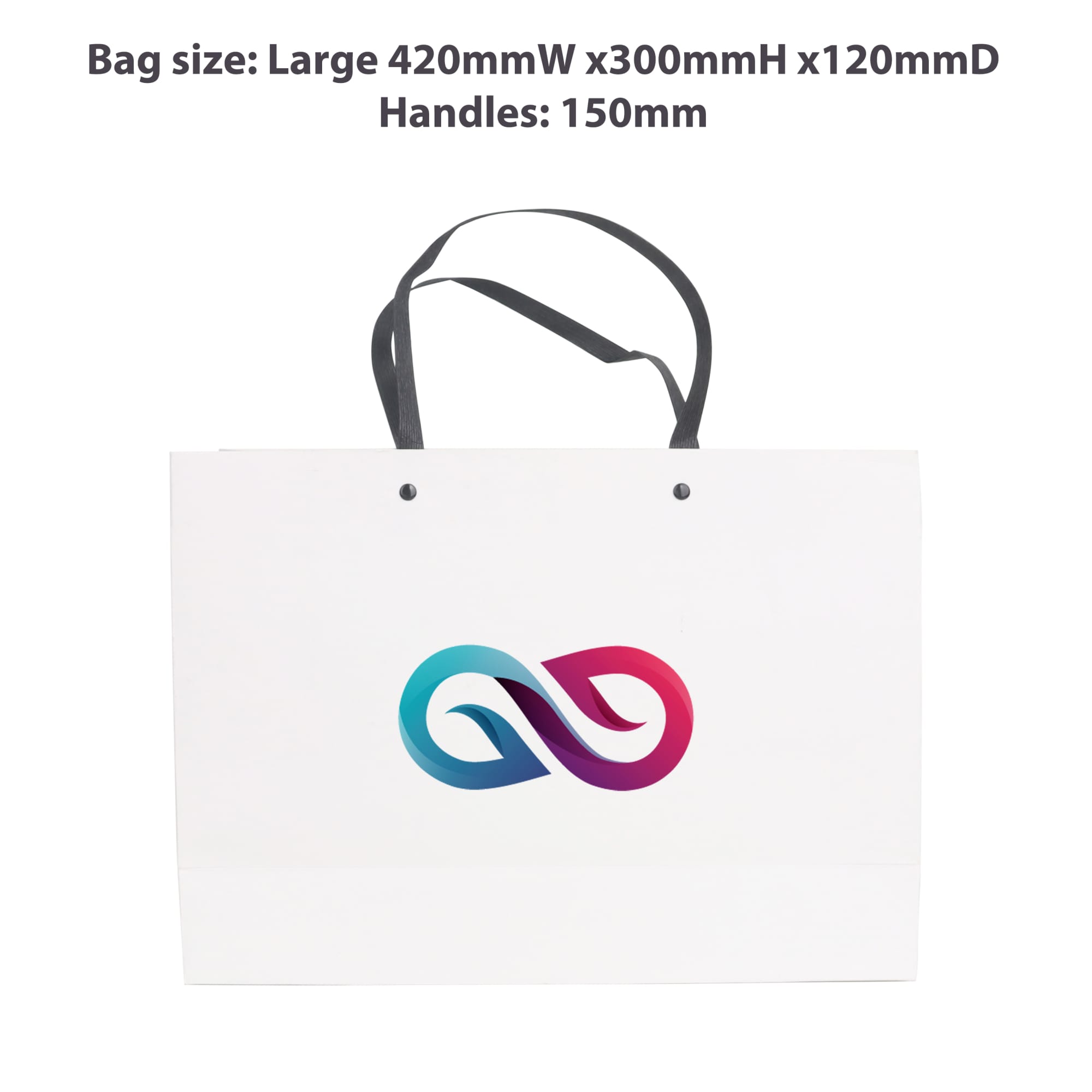 Large Crosswise Paper Bag with Knitted Handle(420 x 300 x 120mm)