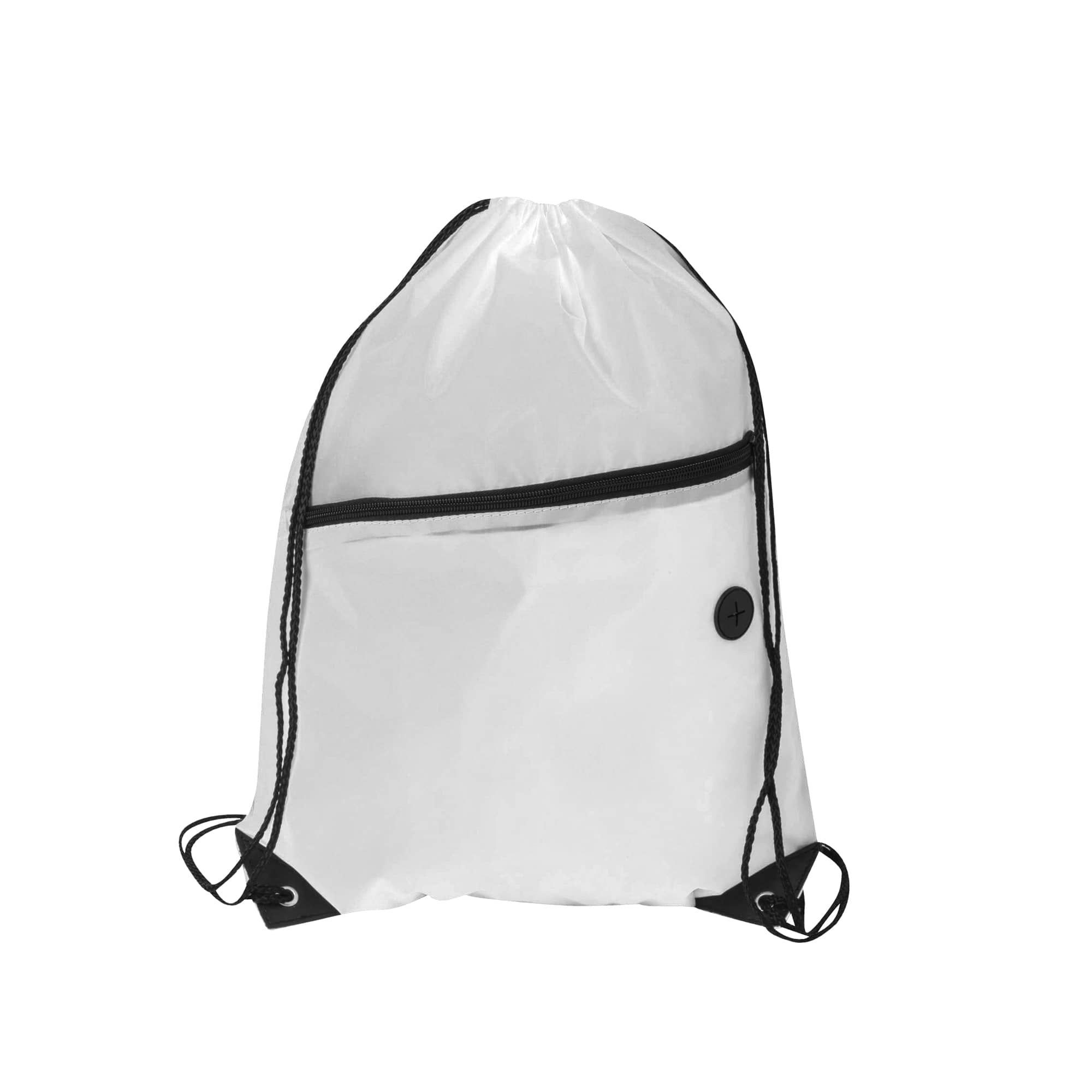 Polyester Drawstring Bag with Zippered Pocket