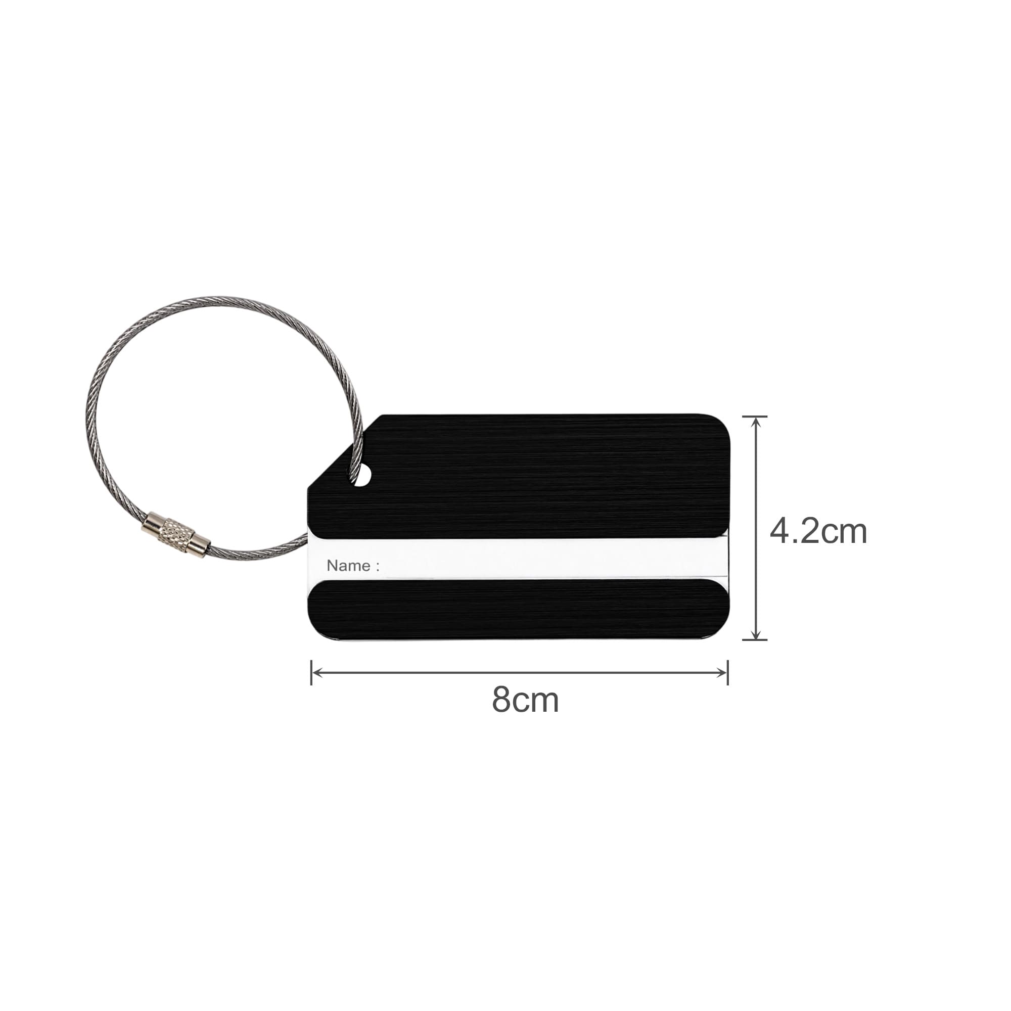 Square Brushed Aluminium Luggage Tag