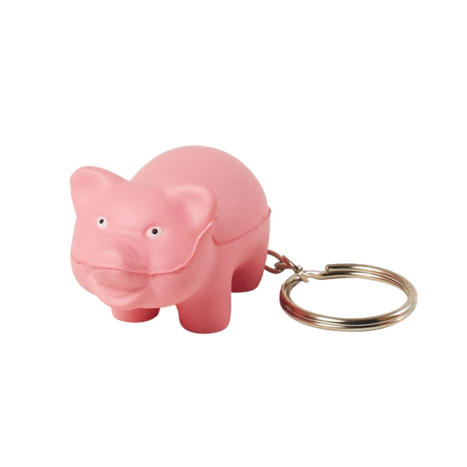 Keyring with Mini Pig Stress Item