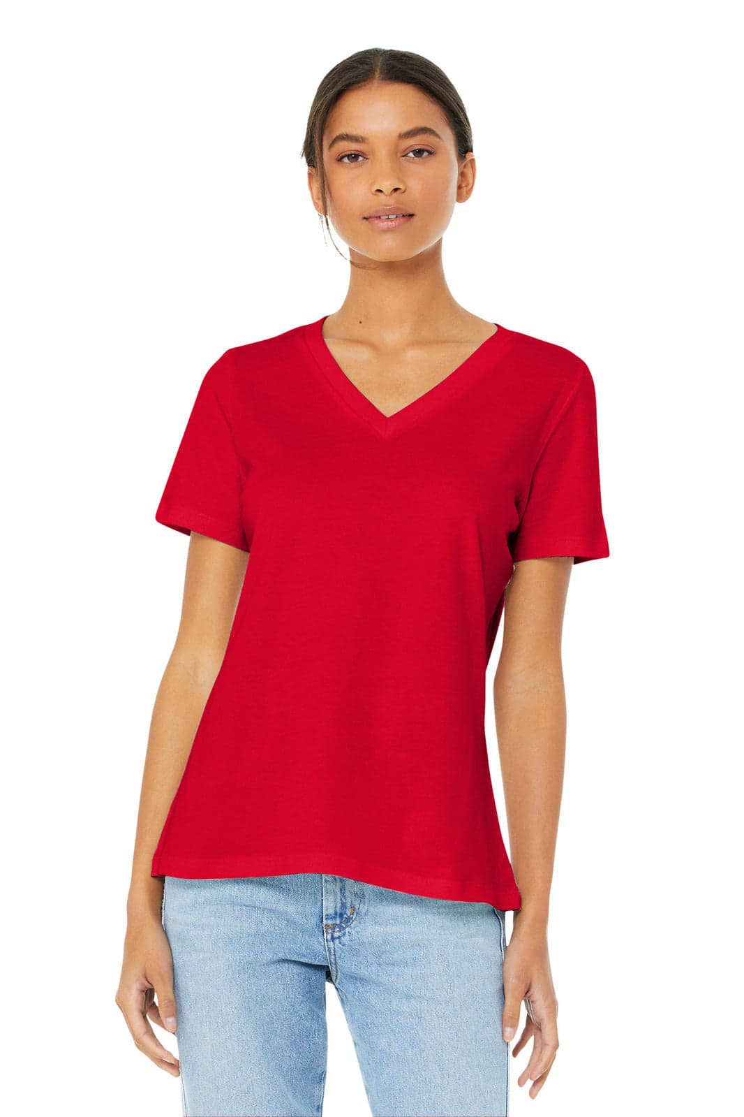 BELLA+CANVAS Women's Relaxed Jersey Short Sleeve V-Neck Tee