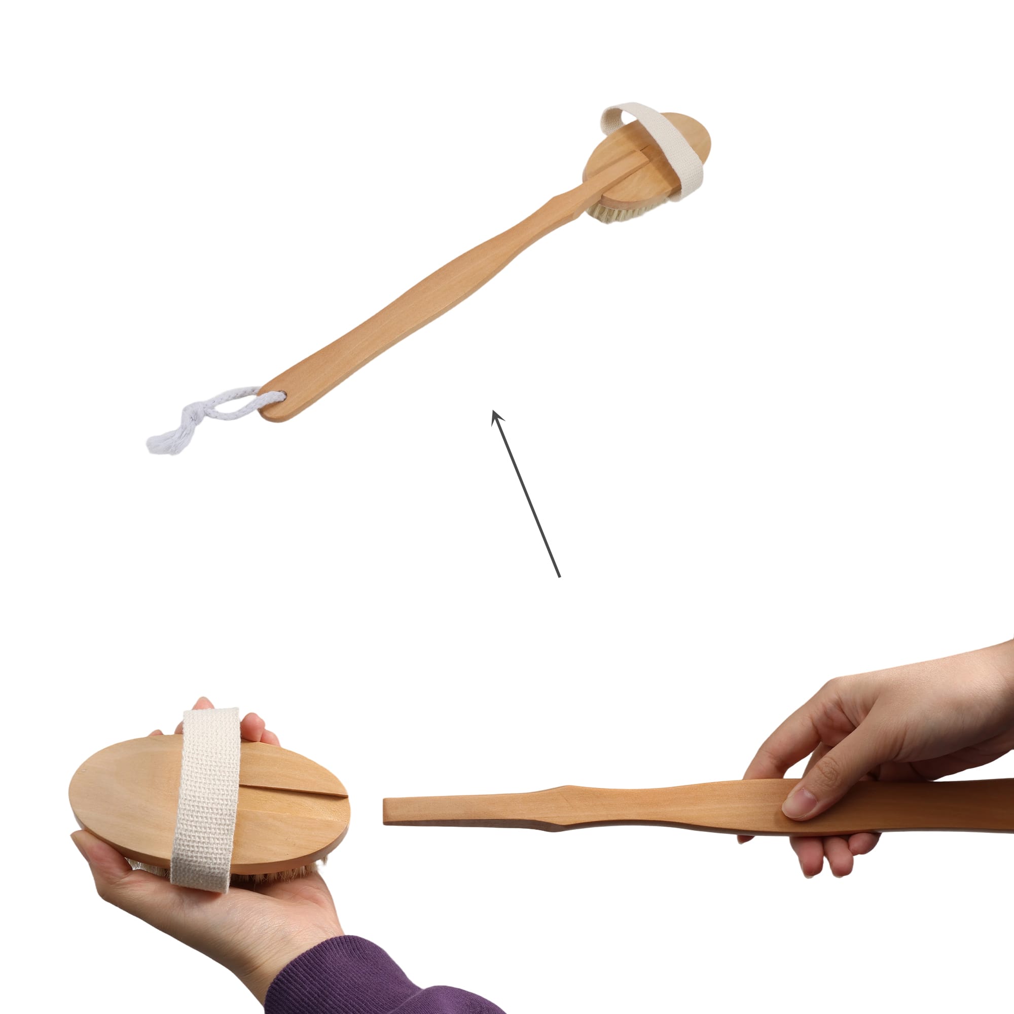 Detachable Shower Brush With Long Handle