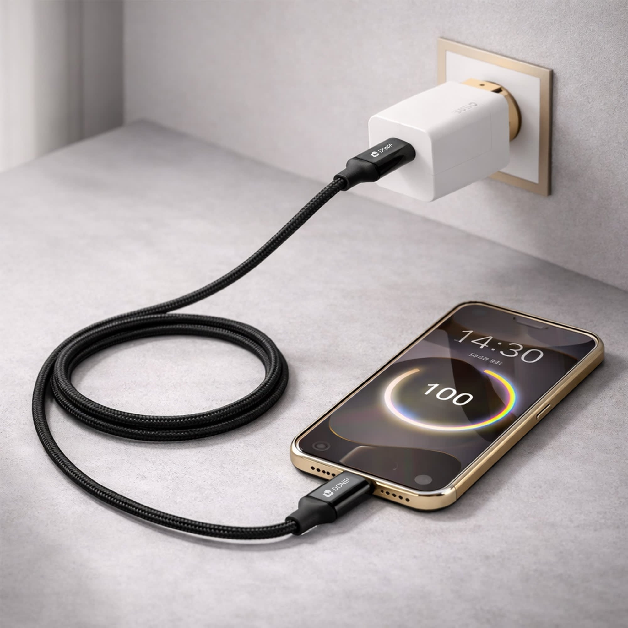 100W Magnetic Round Braided Charging Cable