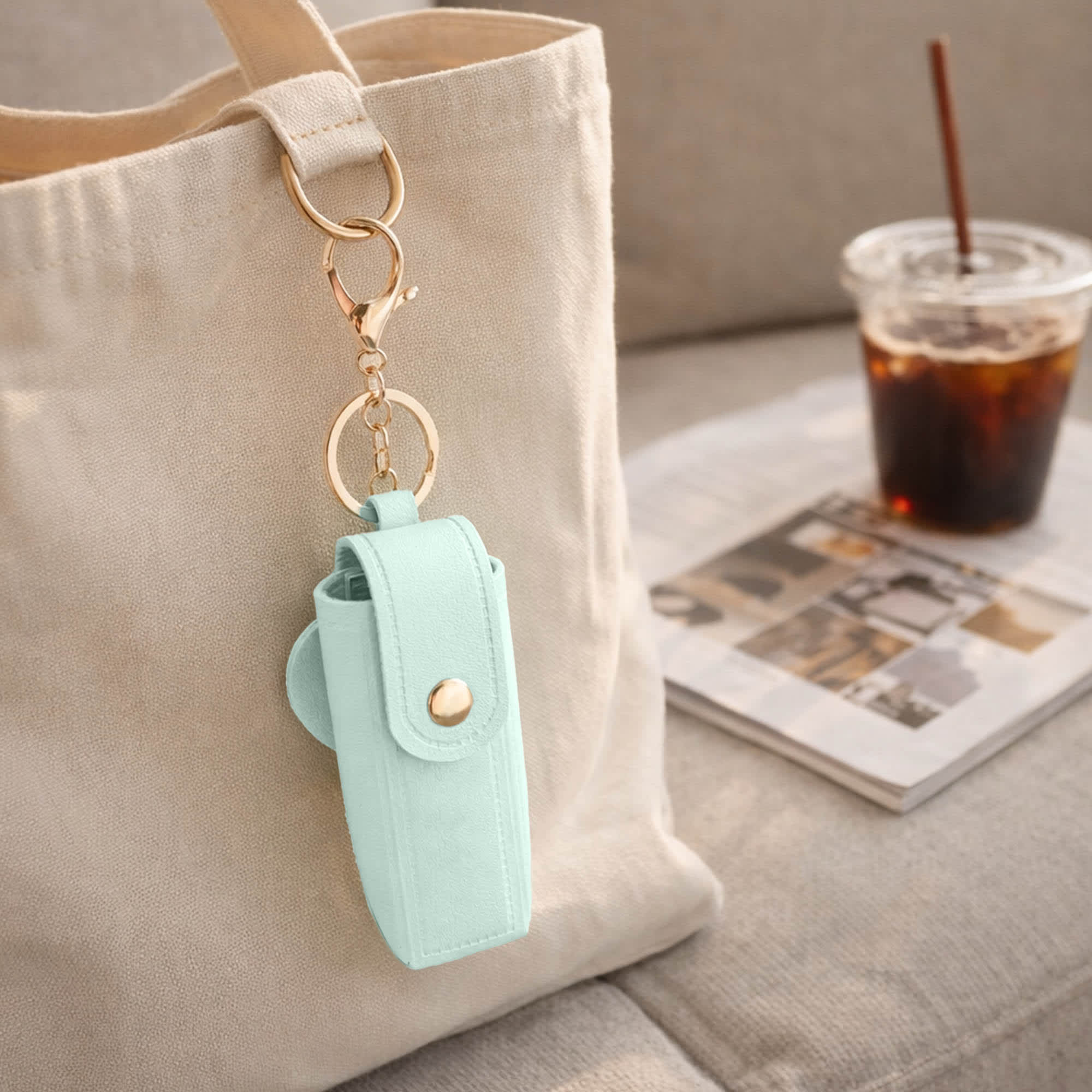 Custom Lipstick Pouch Keychain with Mirror