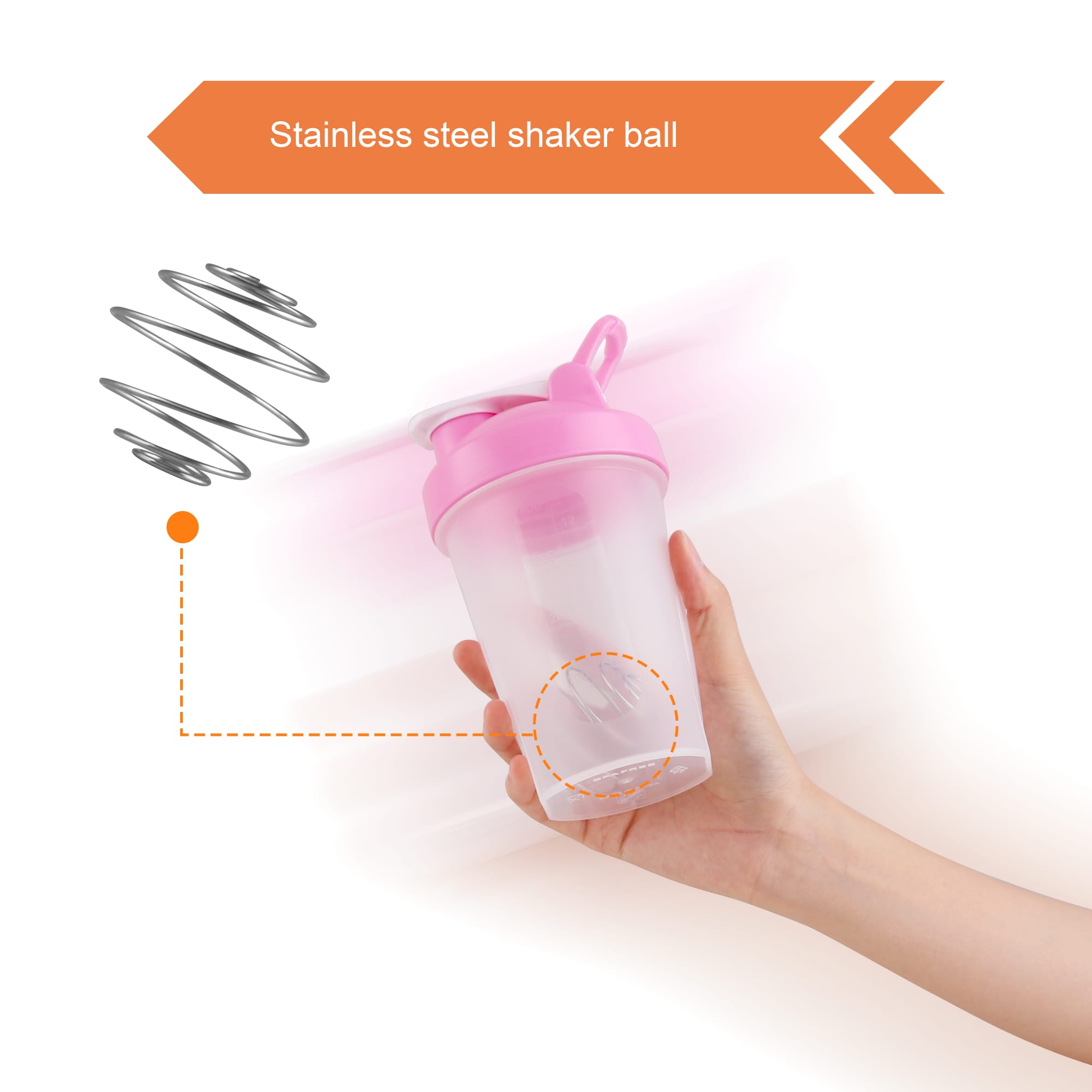 BPA Free Fitness Shaker Bottle with Loop 400ml