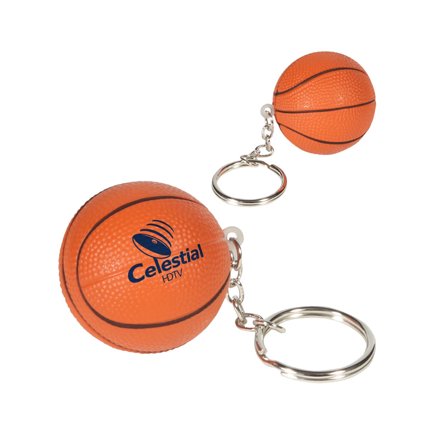 Keyring with Basketball Stress Item