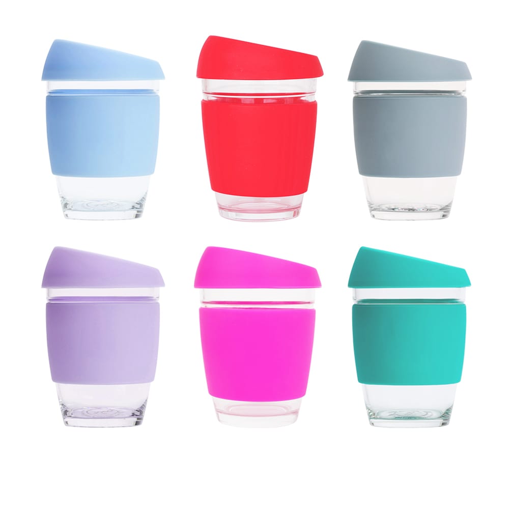 12 OZ Reusable Glass Coffee Cup