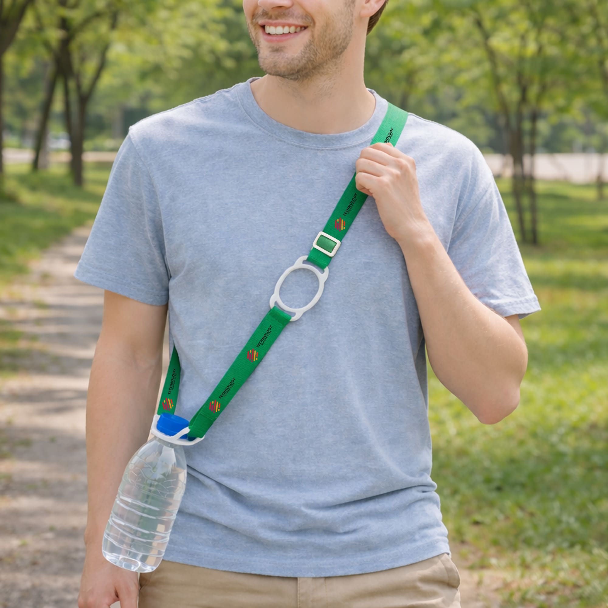 RPET 2 in 1 Water Bottle Lanyard