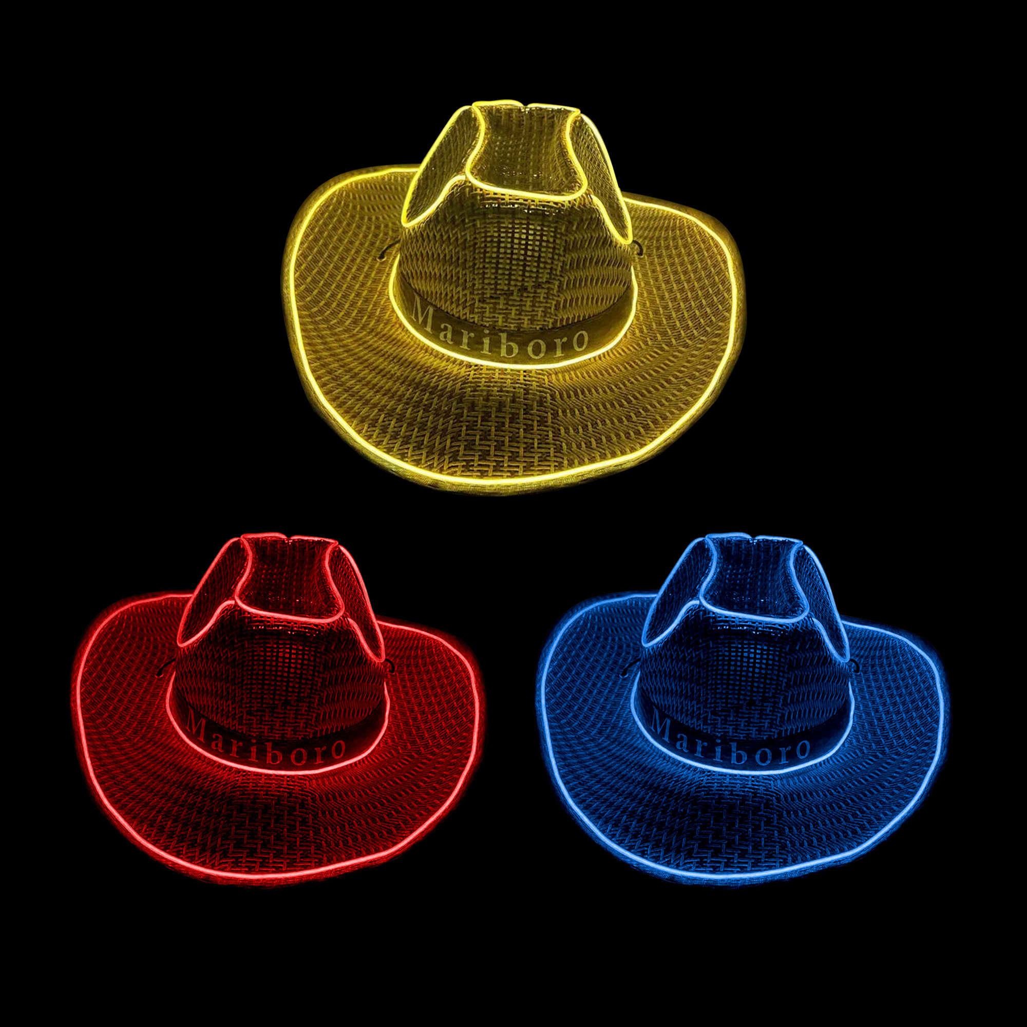 Light Up Straw Hats