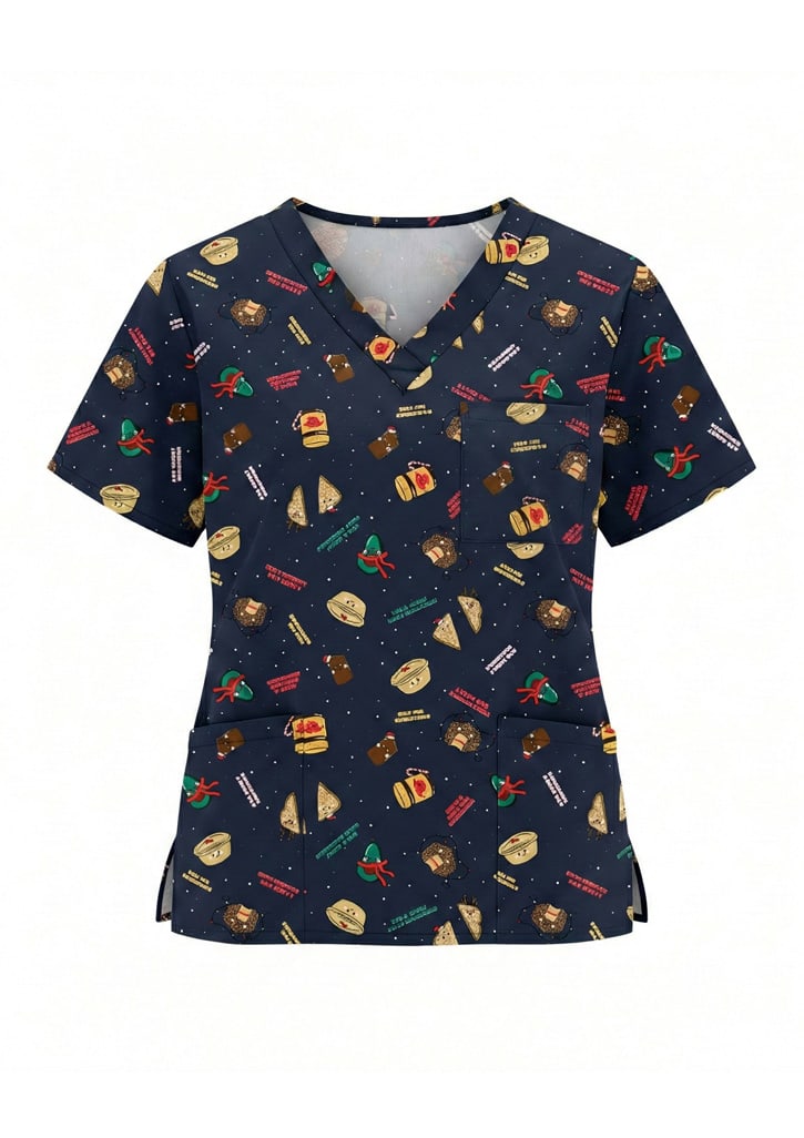 Unisex Christmas Scrub Top