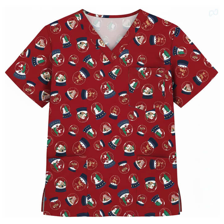 Unisex Christmas Scrub Top