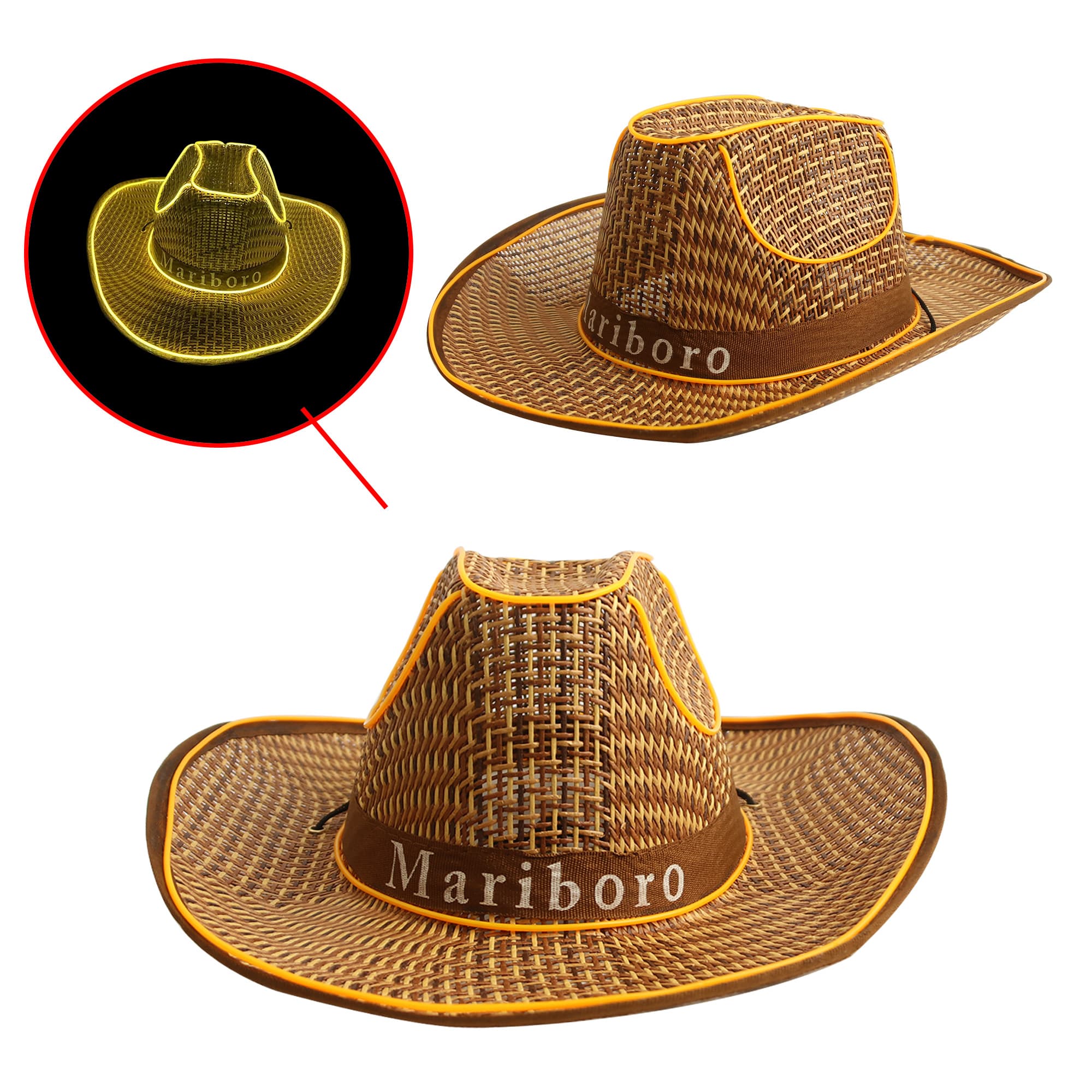 Light Up Straw Hats