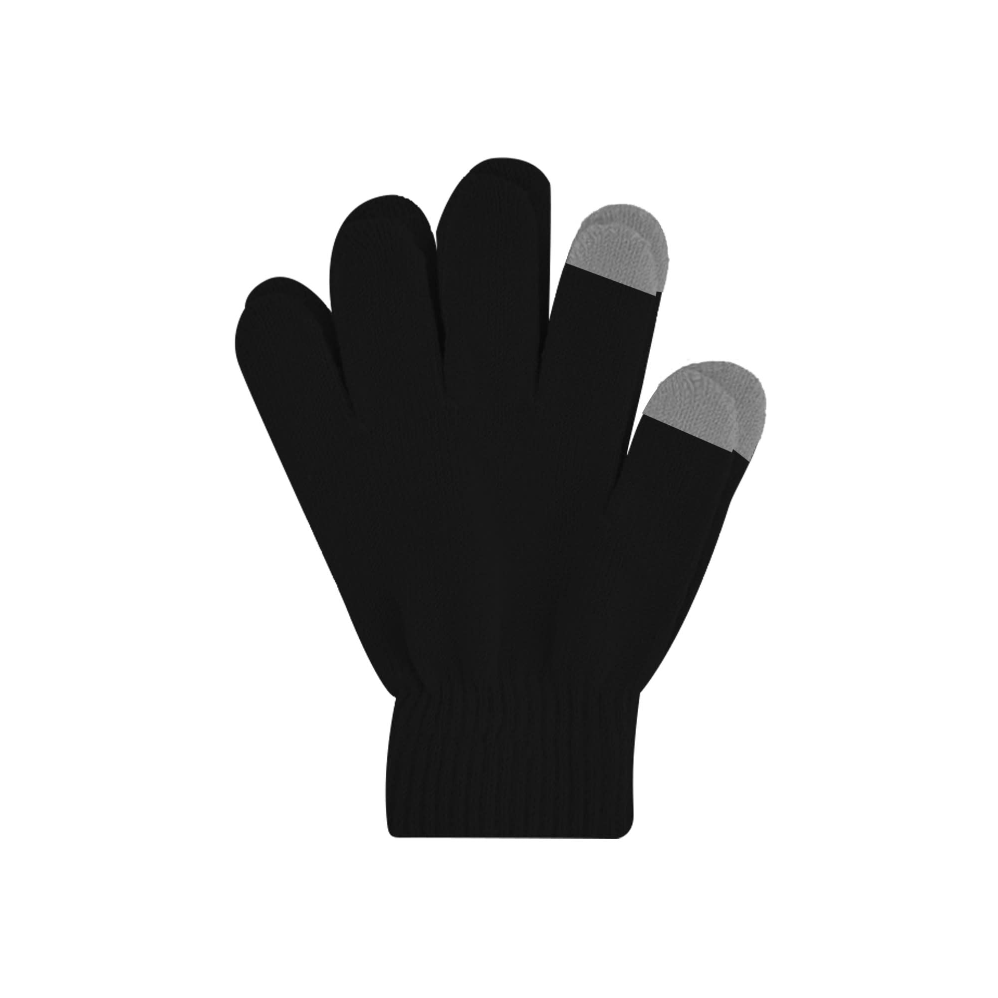 Adults Plain Knitted Gloves with Woven Label
