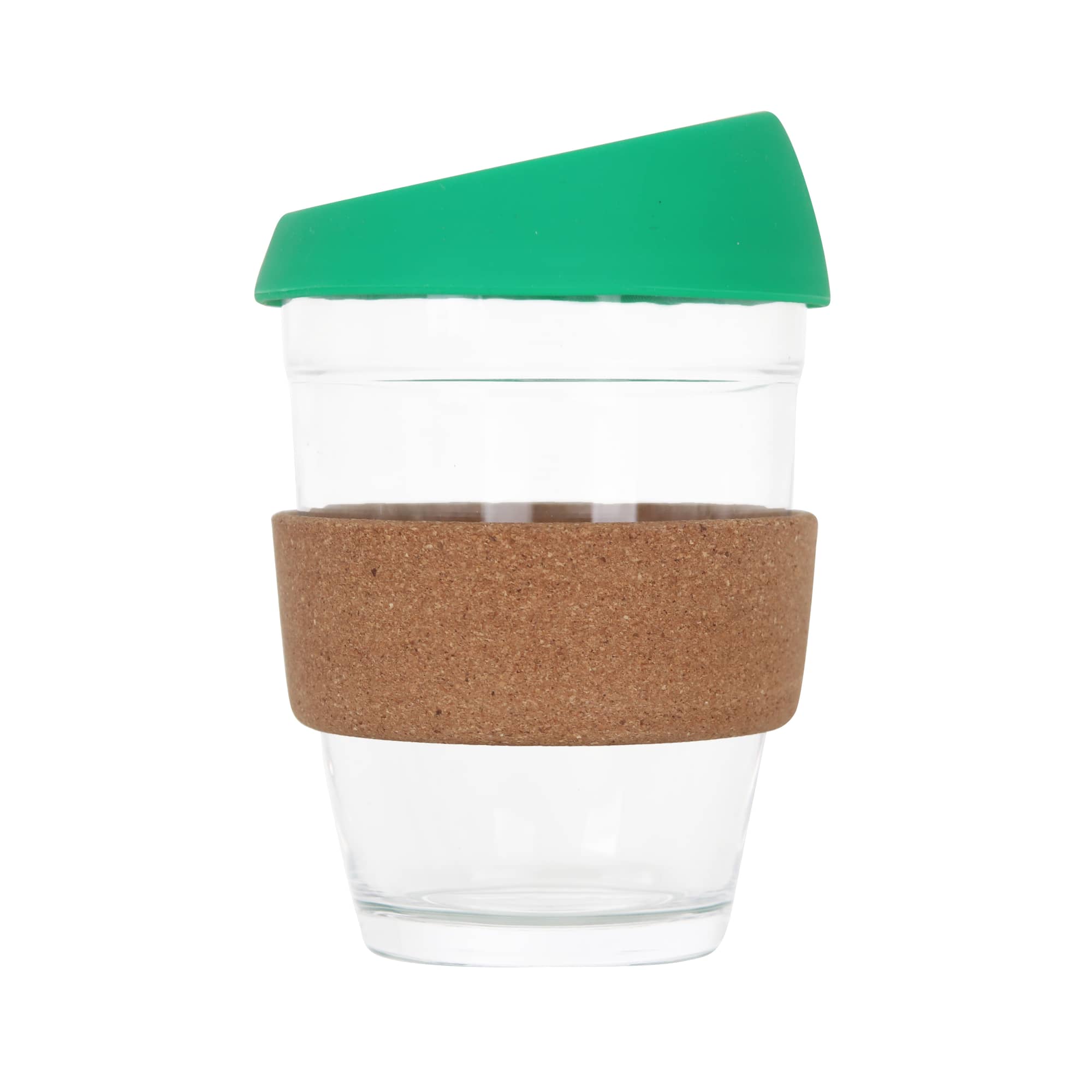 12 OZ Reuasble Glass Coffee Cup with Cork Band