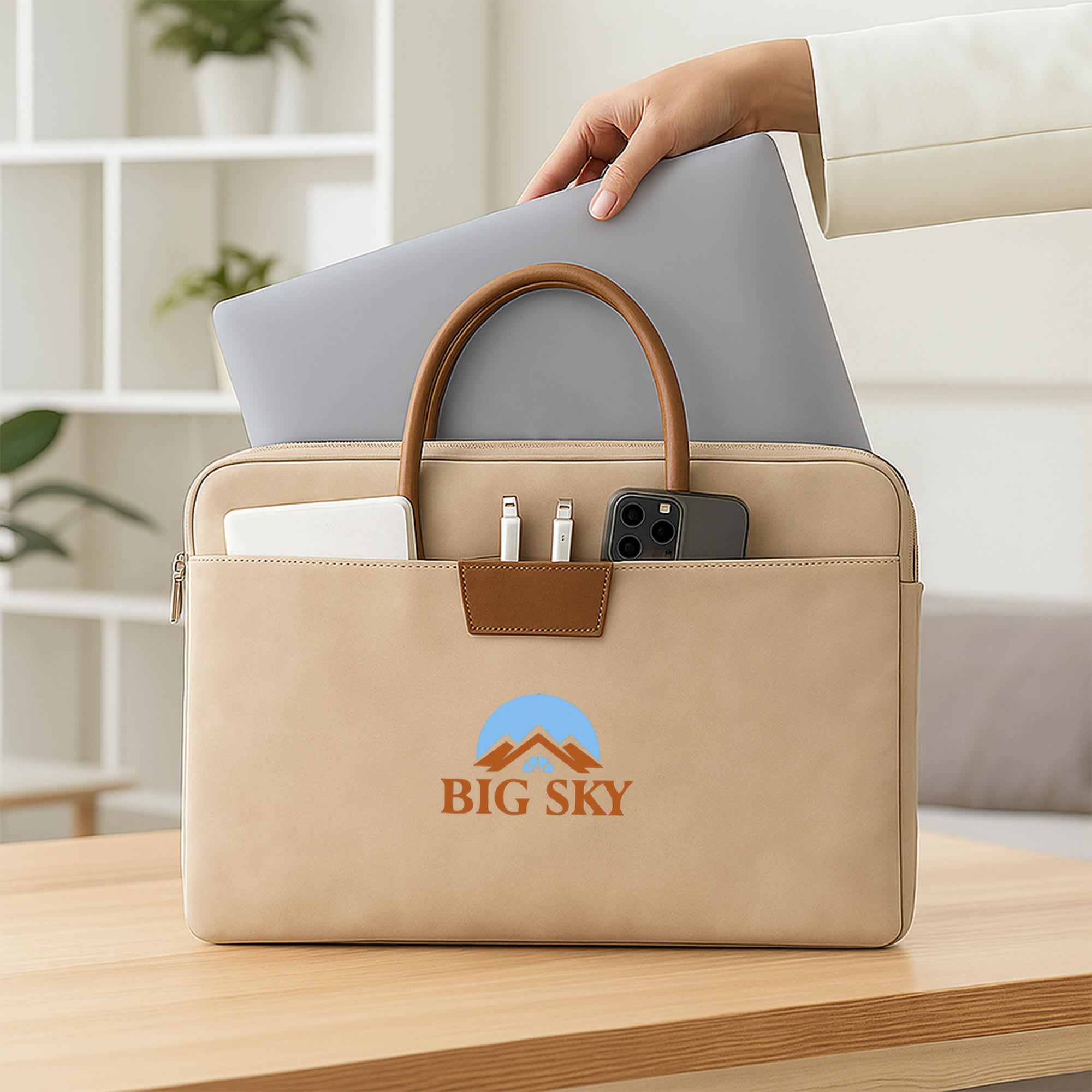 Suede PU Leather Laptop Bag