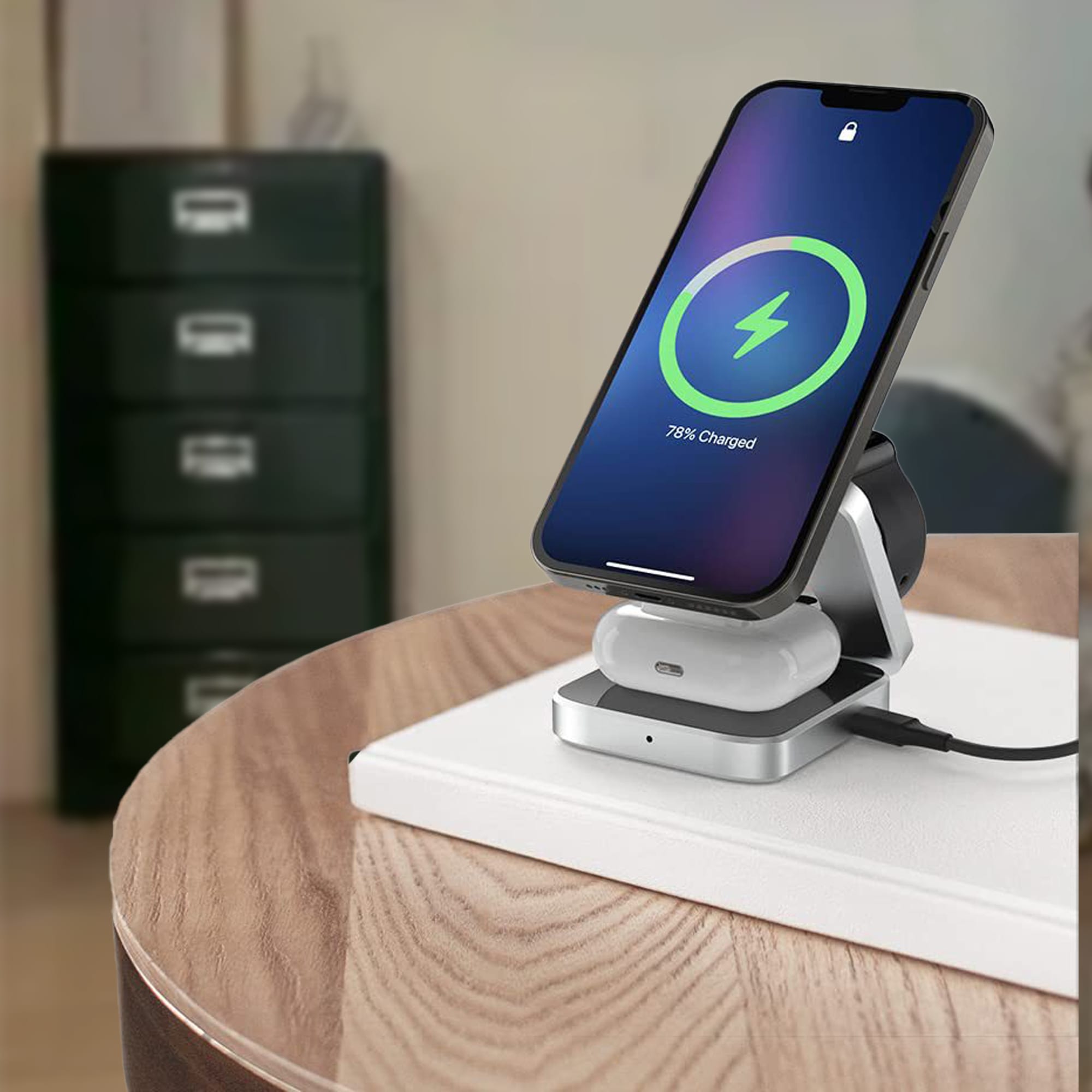 Standard 3 in 1 Foldable Wireless Charger Stand