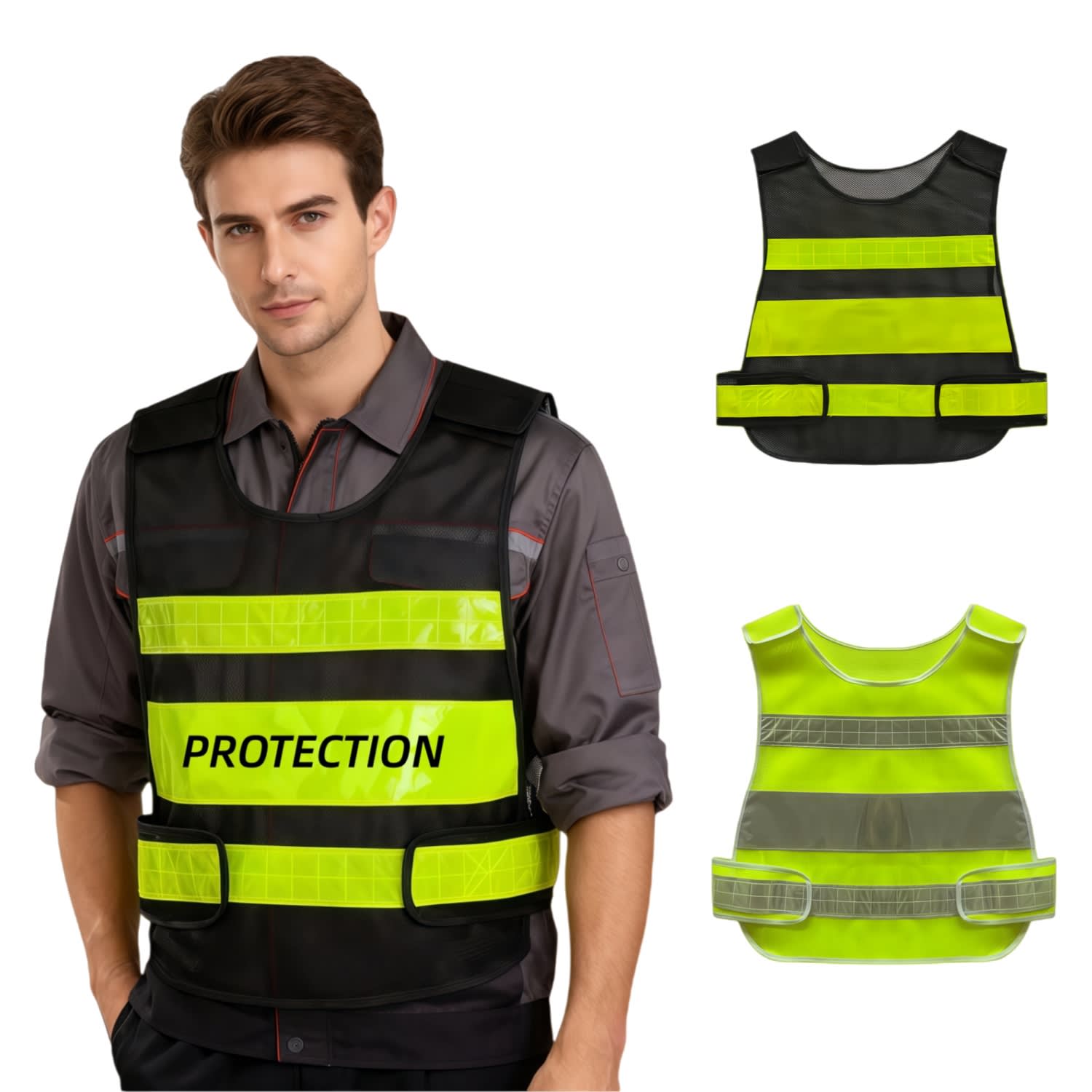 Hong Kong-Style Gourd Shape Hi-Vis Reflective Adjustable Safety Vest