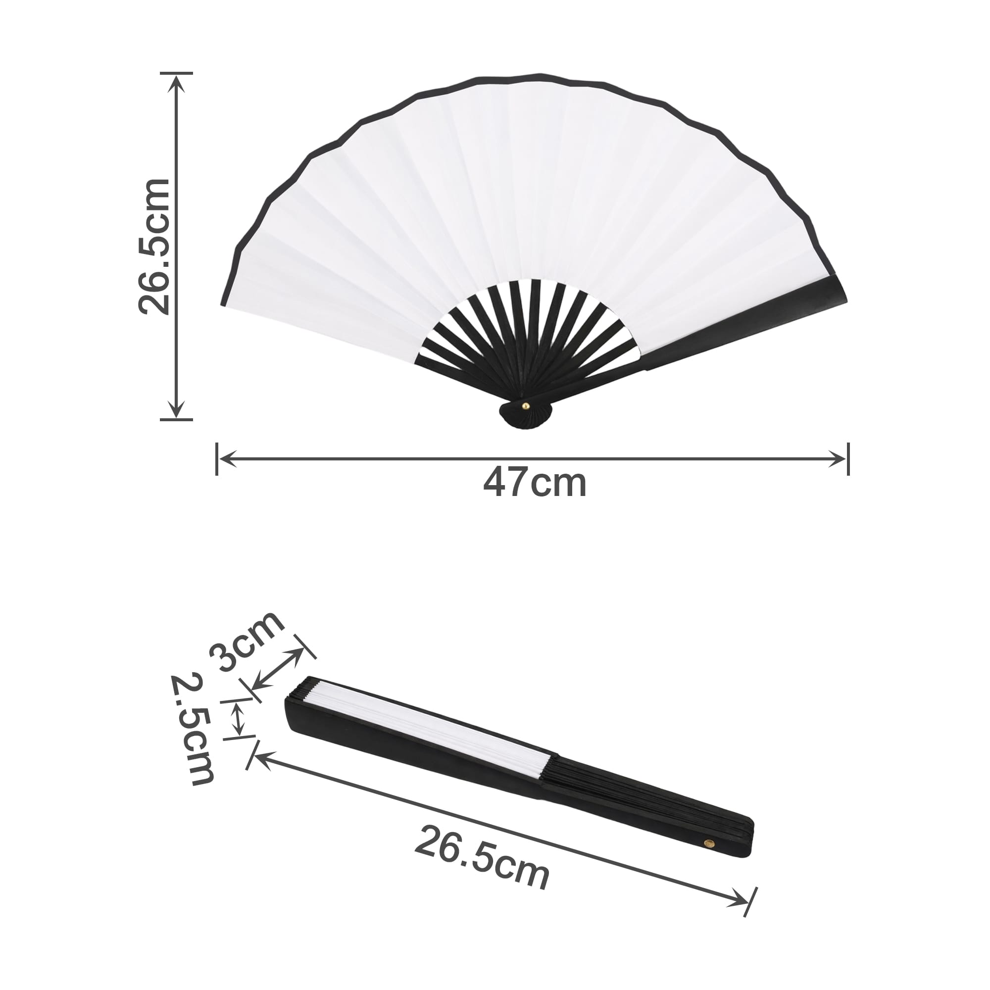 8inch Bamboo Fabric Hand Fan