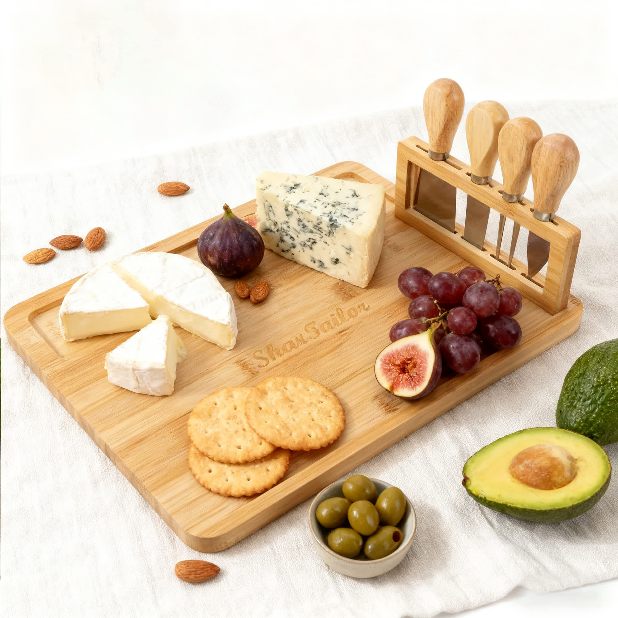 Bamboo Cheese Board Knife Set