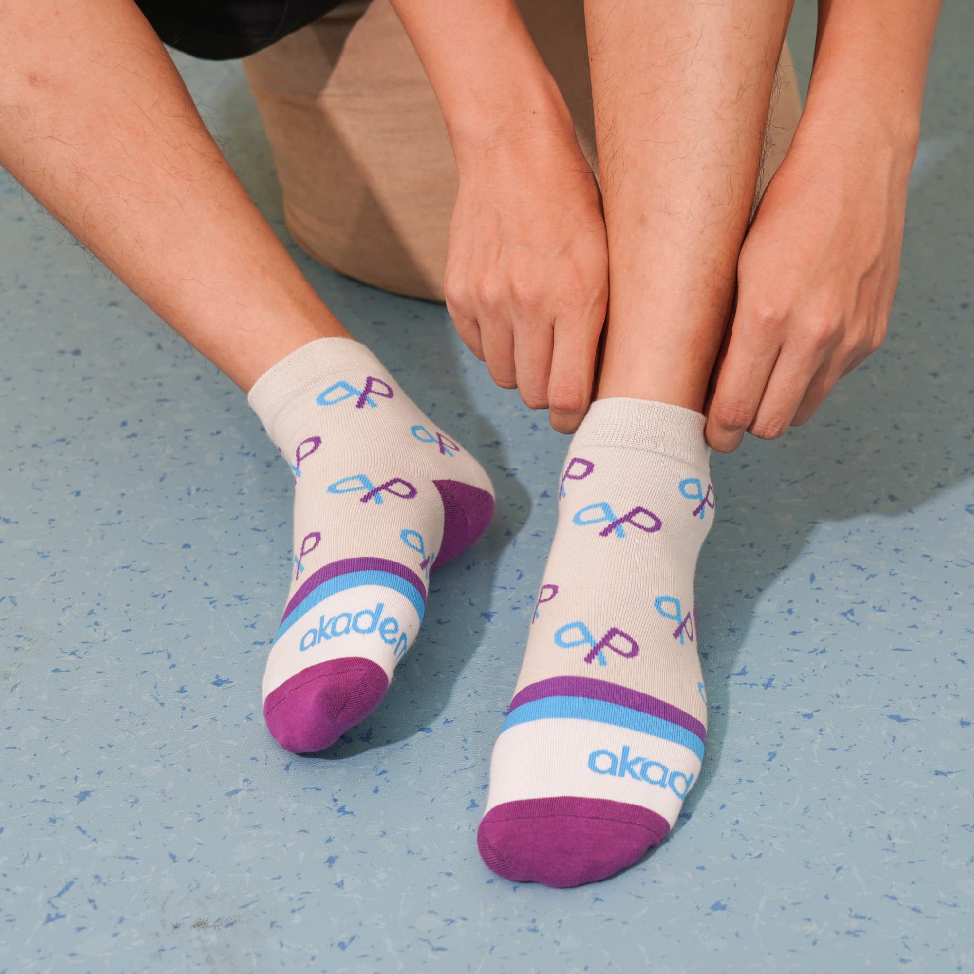 Ankle Custom Pattern Socks - With Towel Bottom