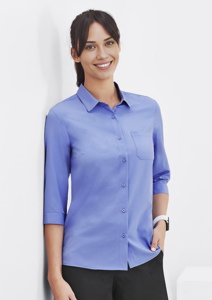 Womens Florence Plain 3/4 Sleeve Shirt
