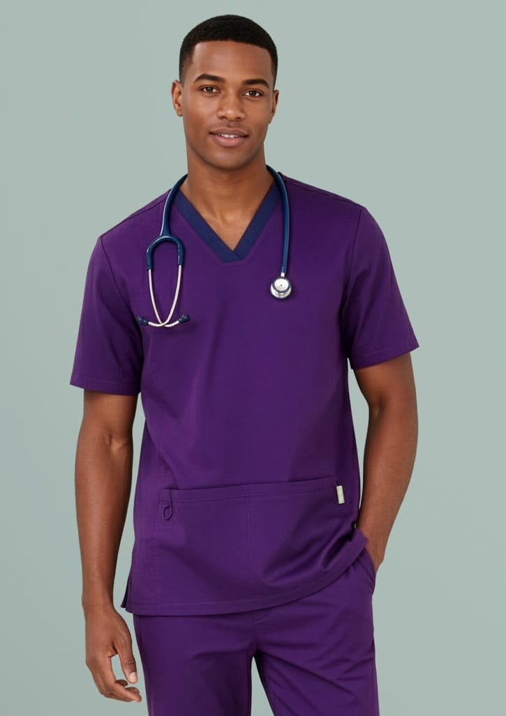 Mens Riley Stretch Scrub Top