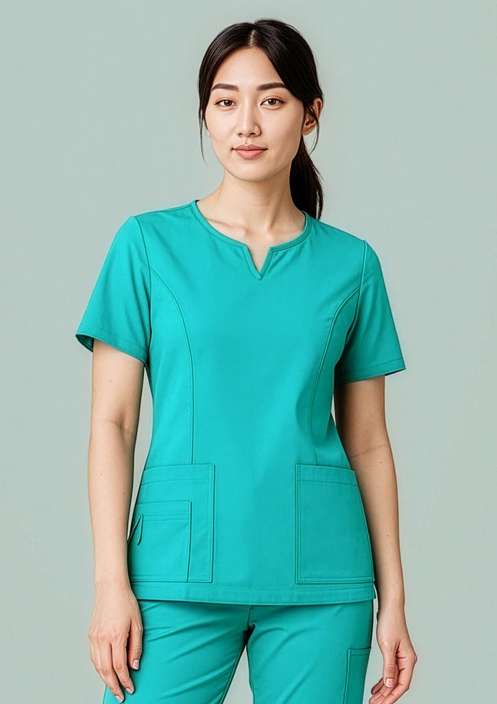 Womens Avery Round Neck Scrub Top