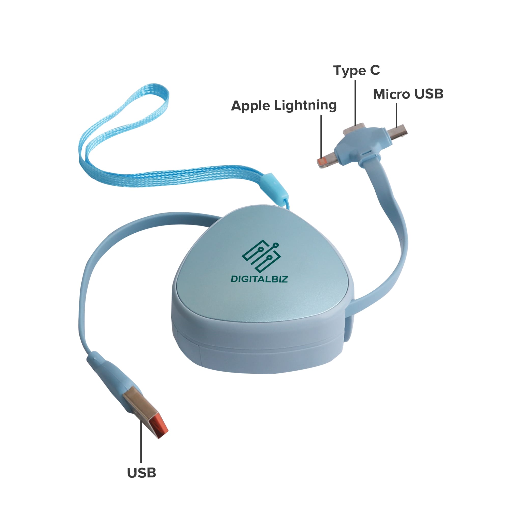 3-In-1 Retractable Portable Charging Cable