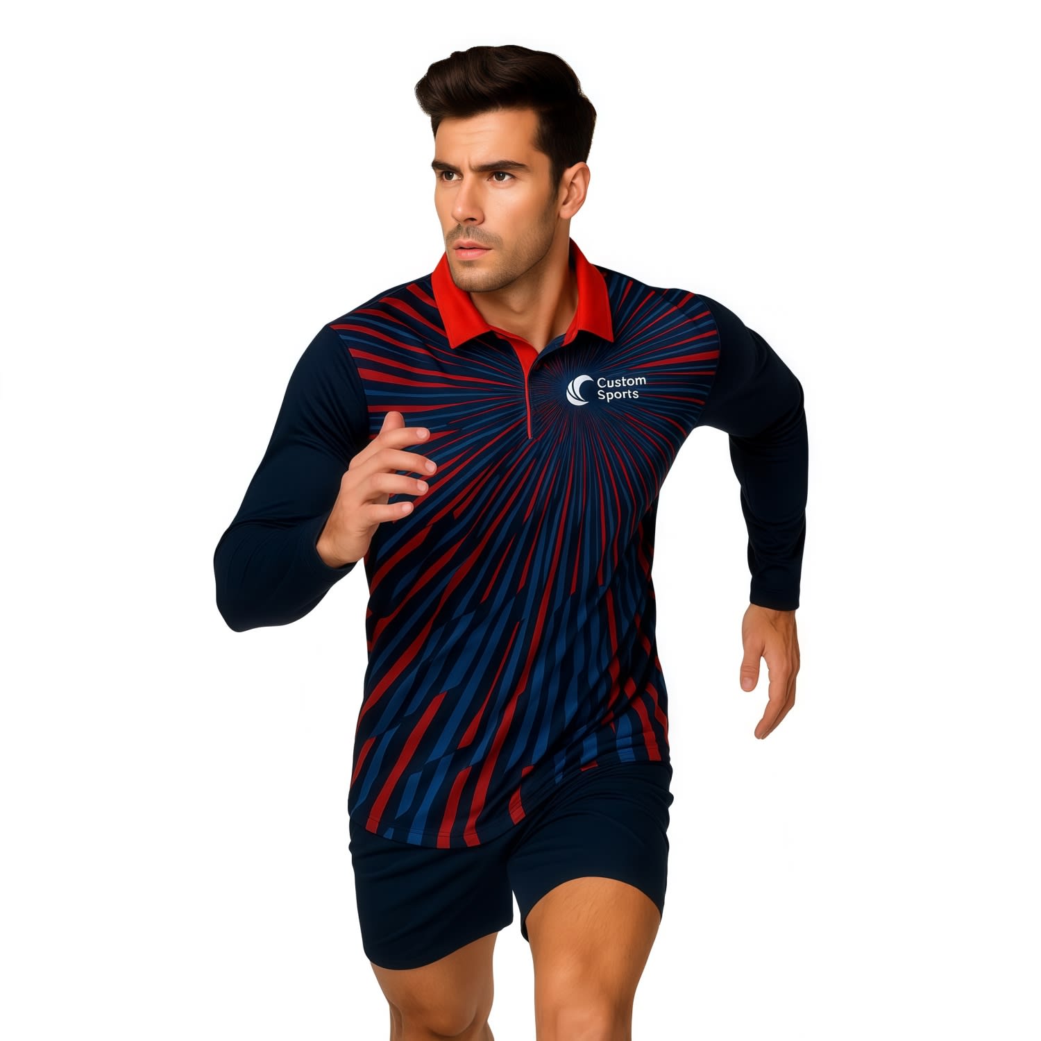 100% Poly Micro Mesh Sublimated Sport Long Sleeves POLO
