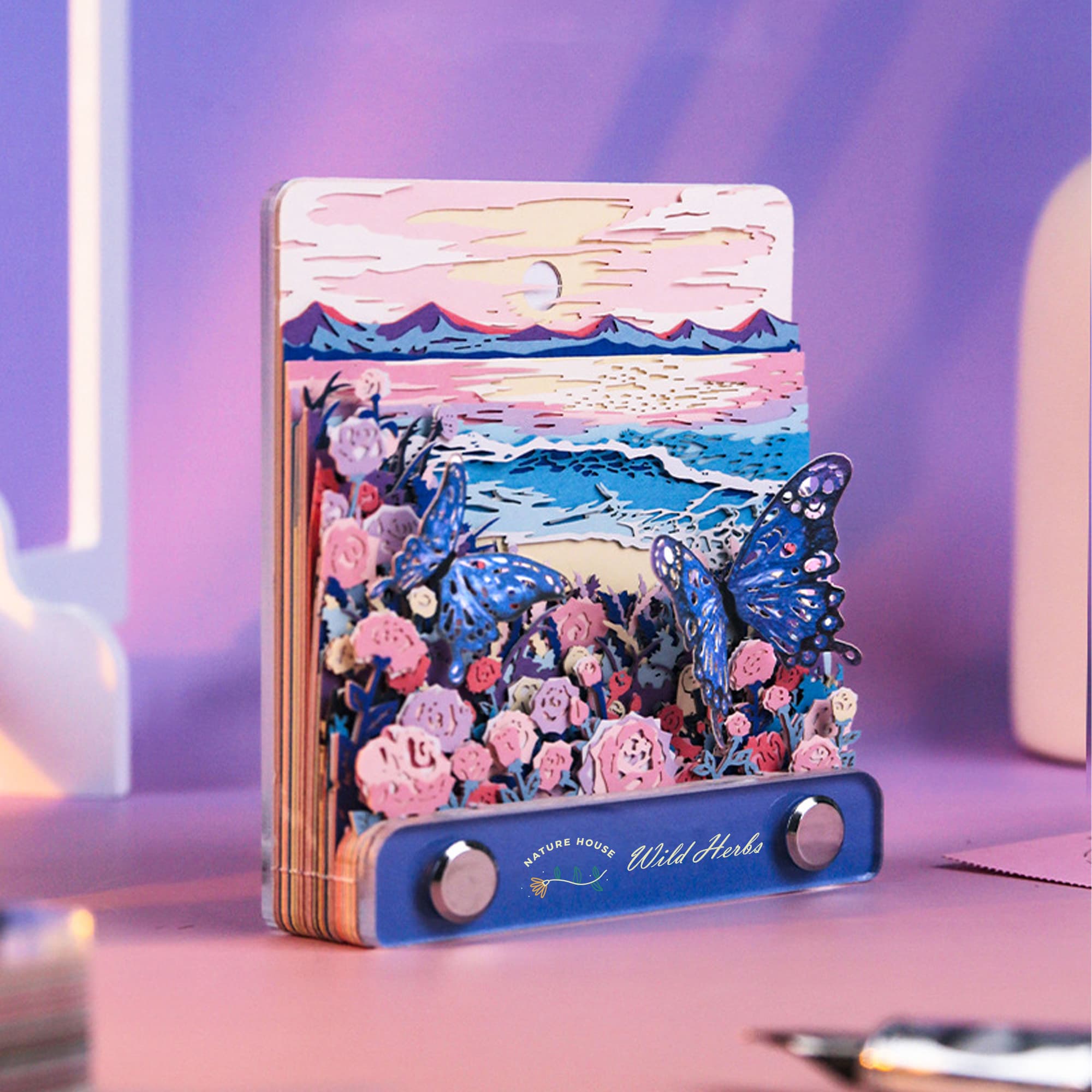 3D Paper-Cut Sculpture Notepad with Hanging Loop