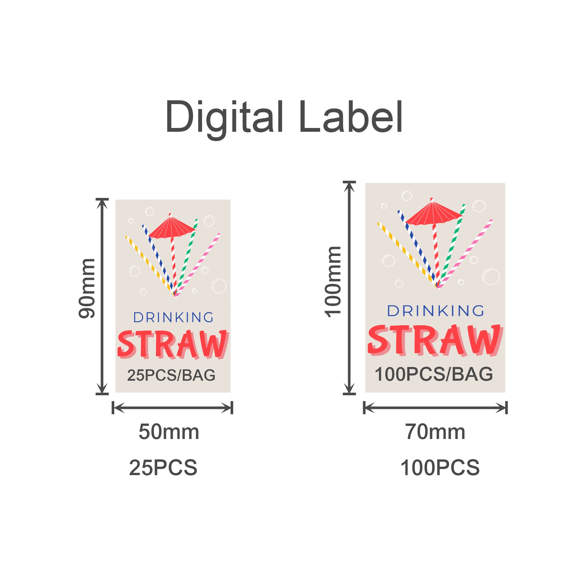 Disposable 3-ply Straight Drinking Paper Straw