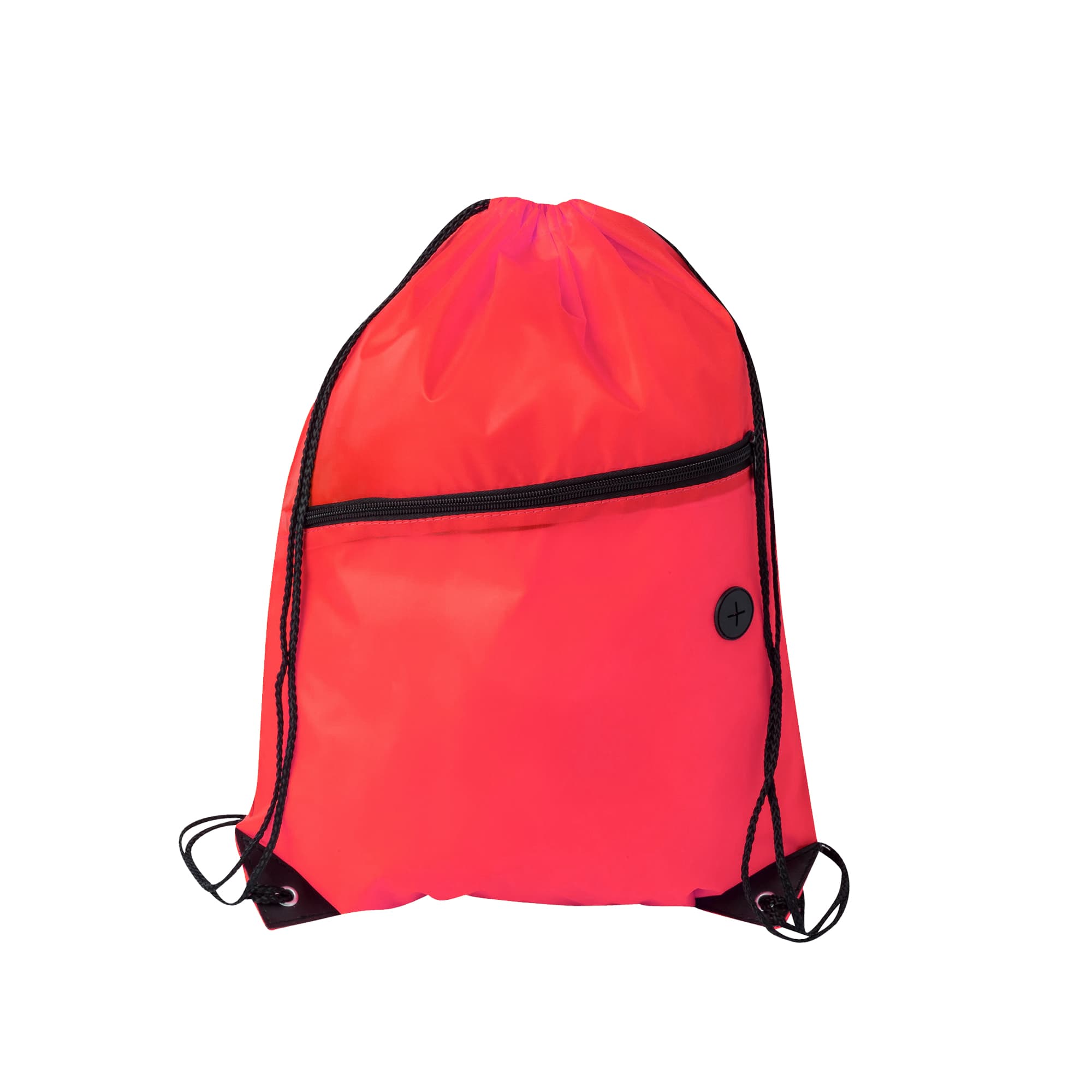 Polyester Drawstring Bag with Zippered Pocket