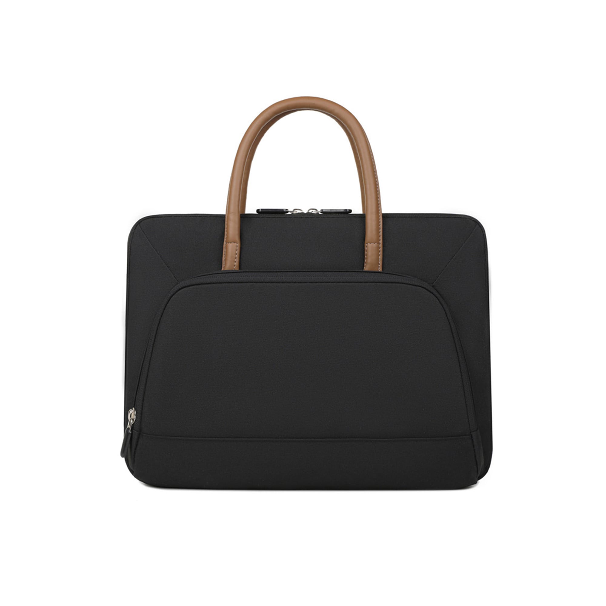 PU Handle Laptop Bag with Zippered Outer Pocket