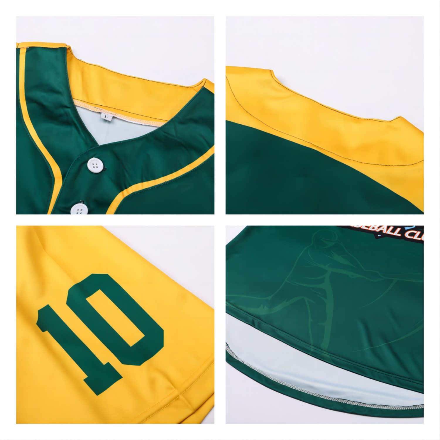 Men's 100% Polyester Sublimated 2-Button Baseball Jersey