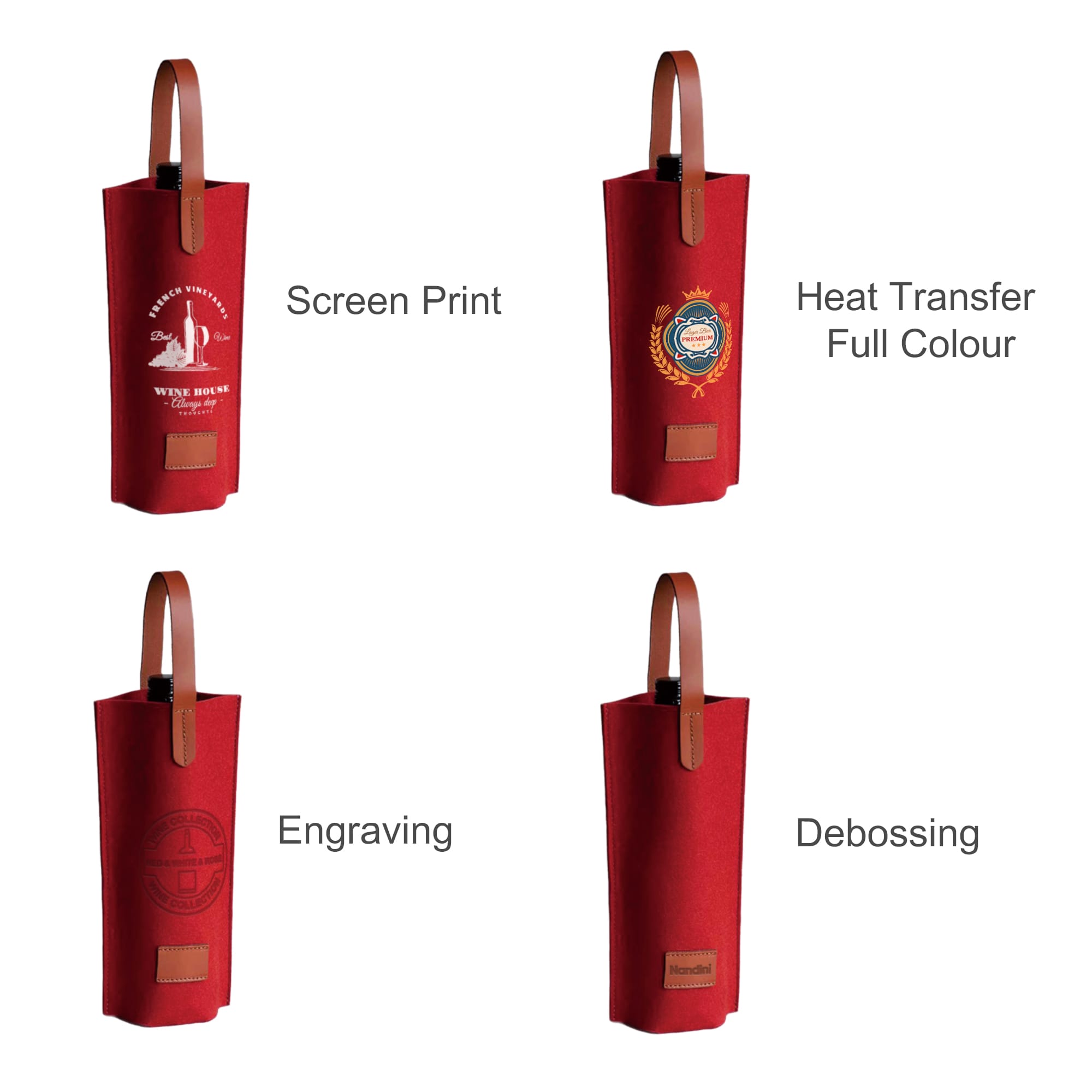 Felt Single Bottle Wine Bag