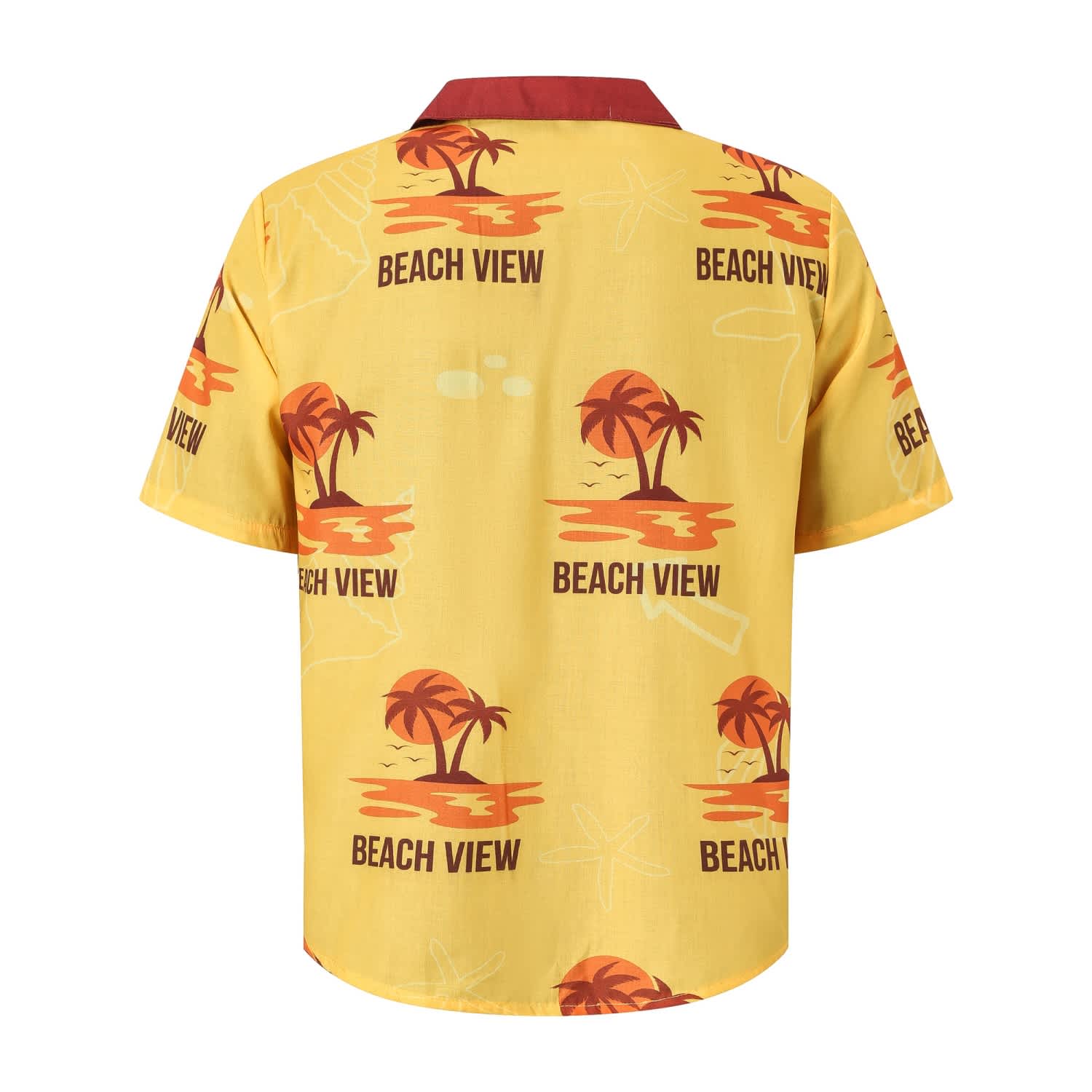 Men's Sublimated Imitation Cotton Cuban Collar Shirt