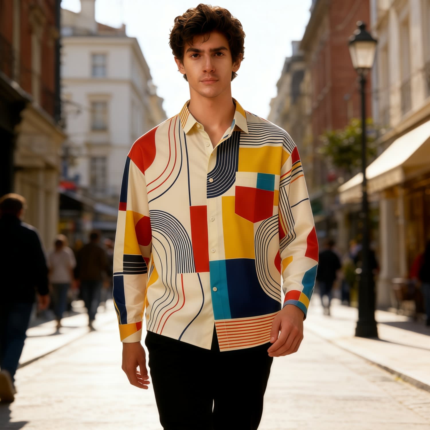 Men's Polyester Spandex Sublimated Long-Sleeve Basic Shirt