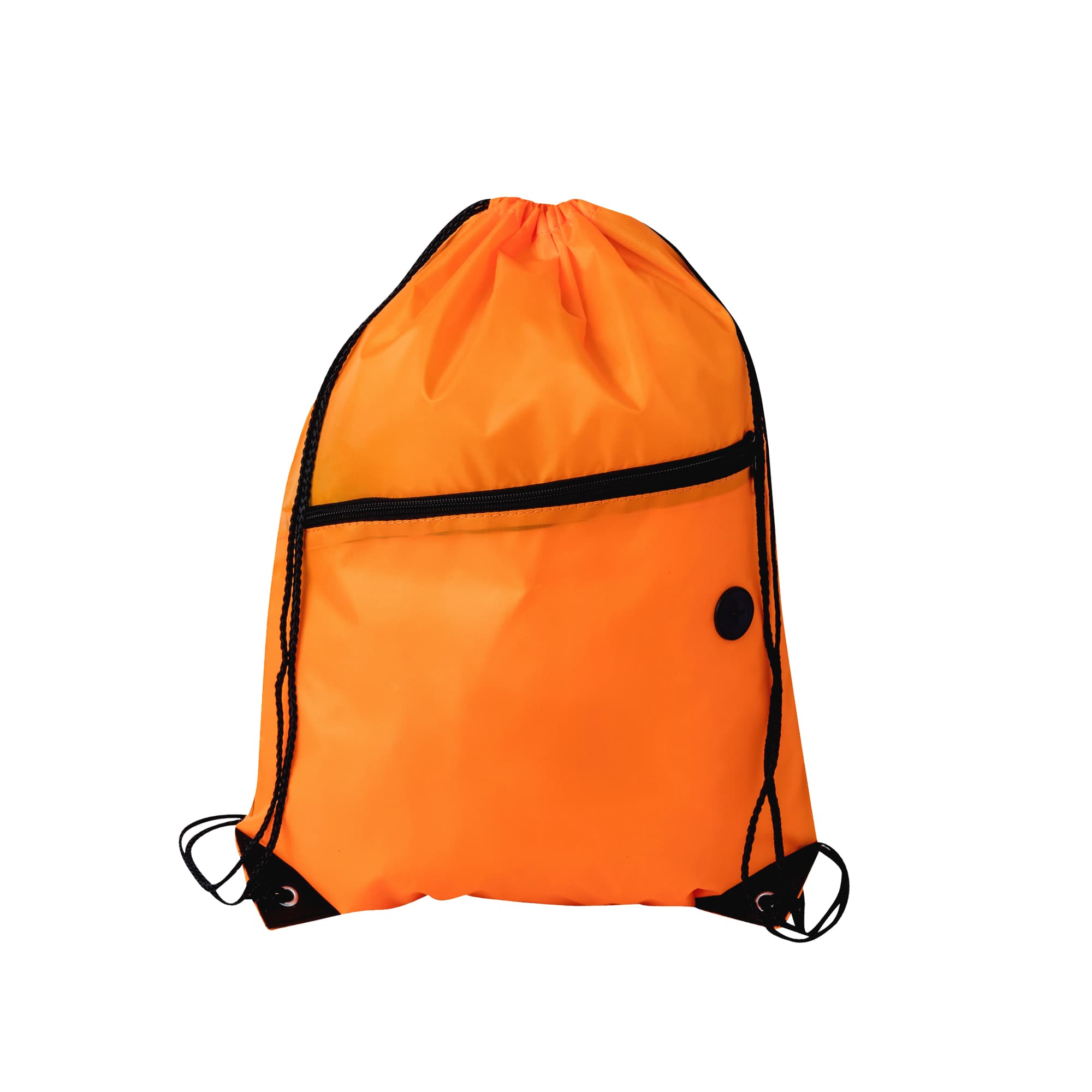 Polyester Drawstring Bag with Zippered Pocket