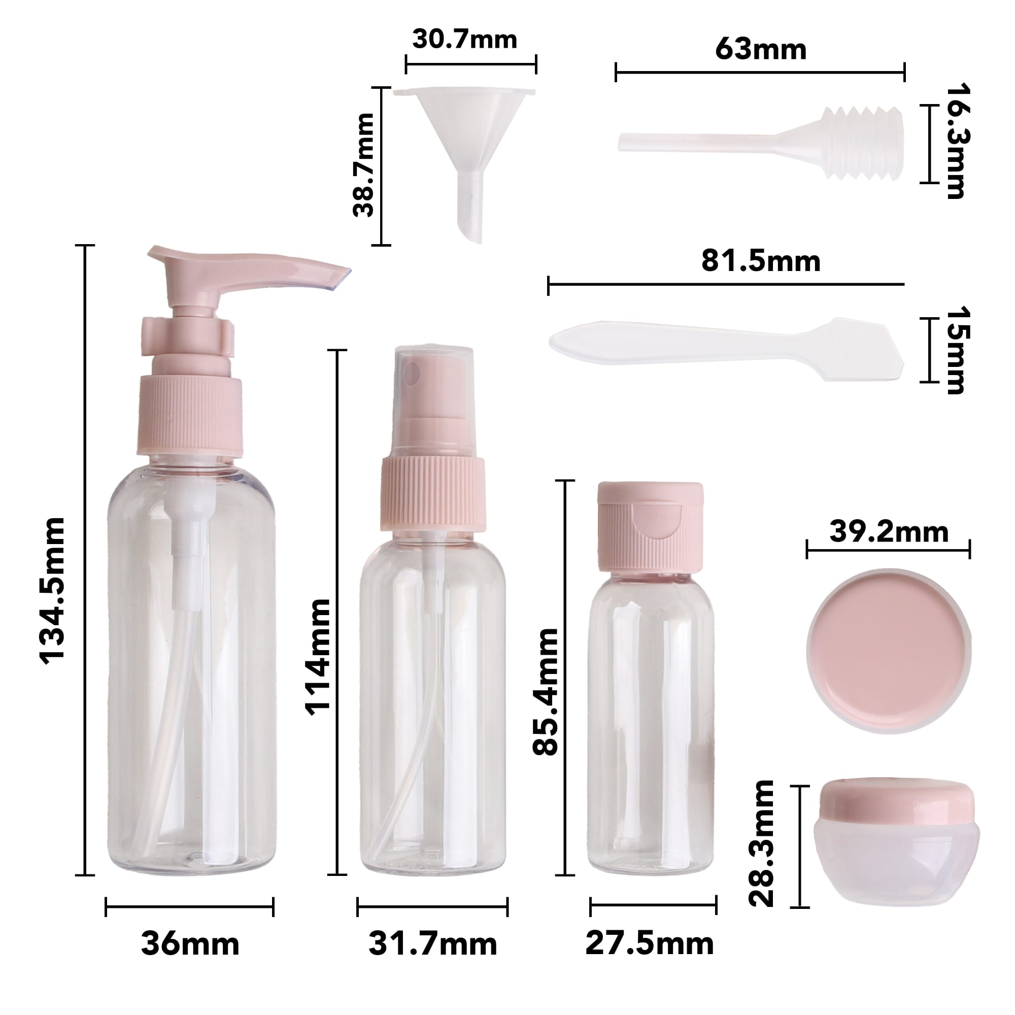 PET Cosmetic Travel Bottle Kit